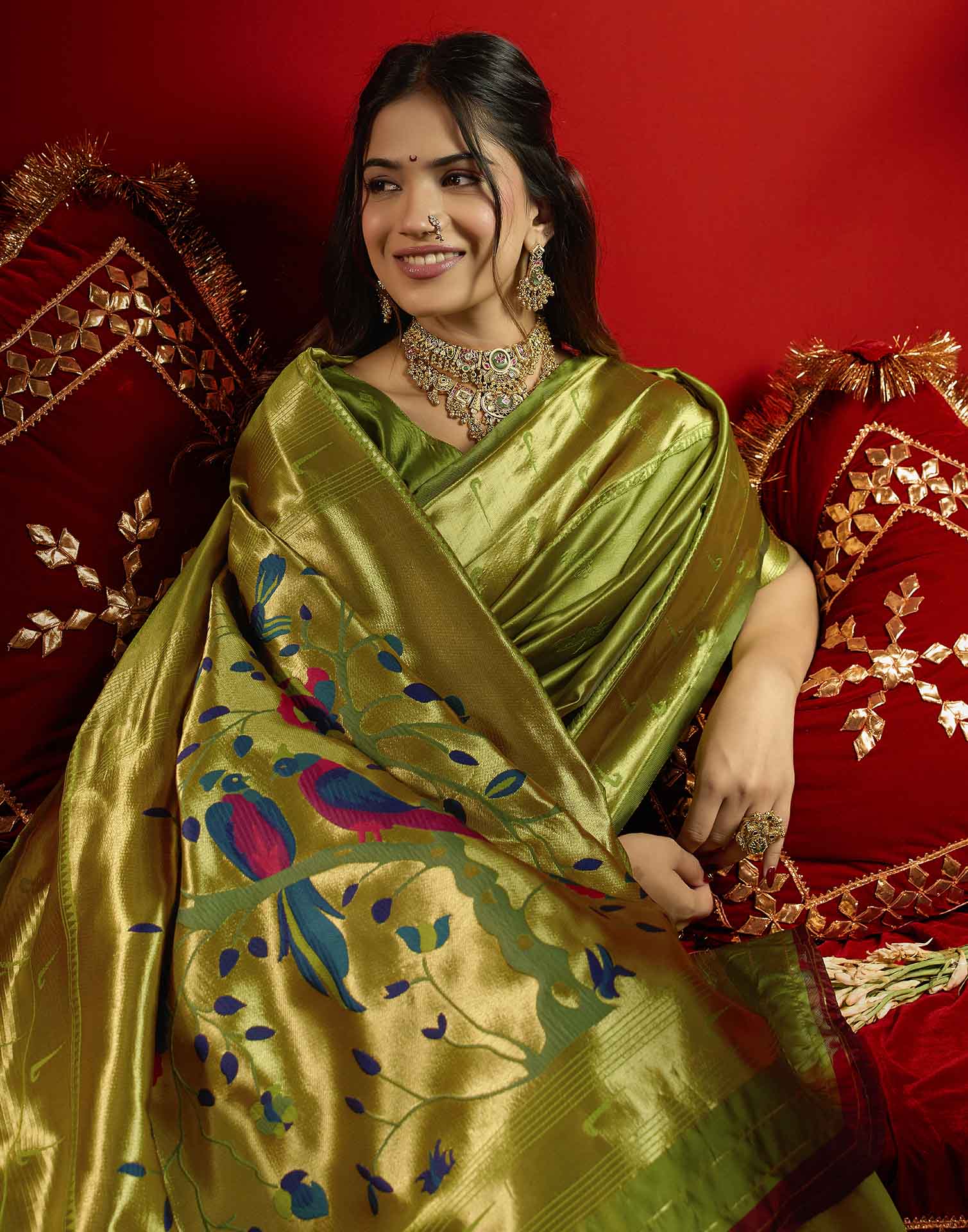 Green Silk Woven Paithani Saree