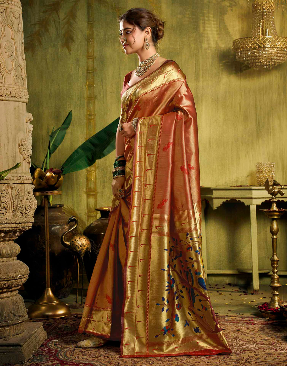 Red Silk Woven Paithani Saree