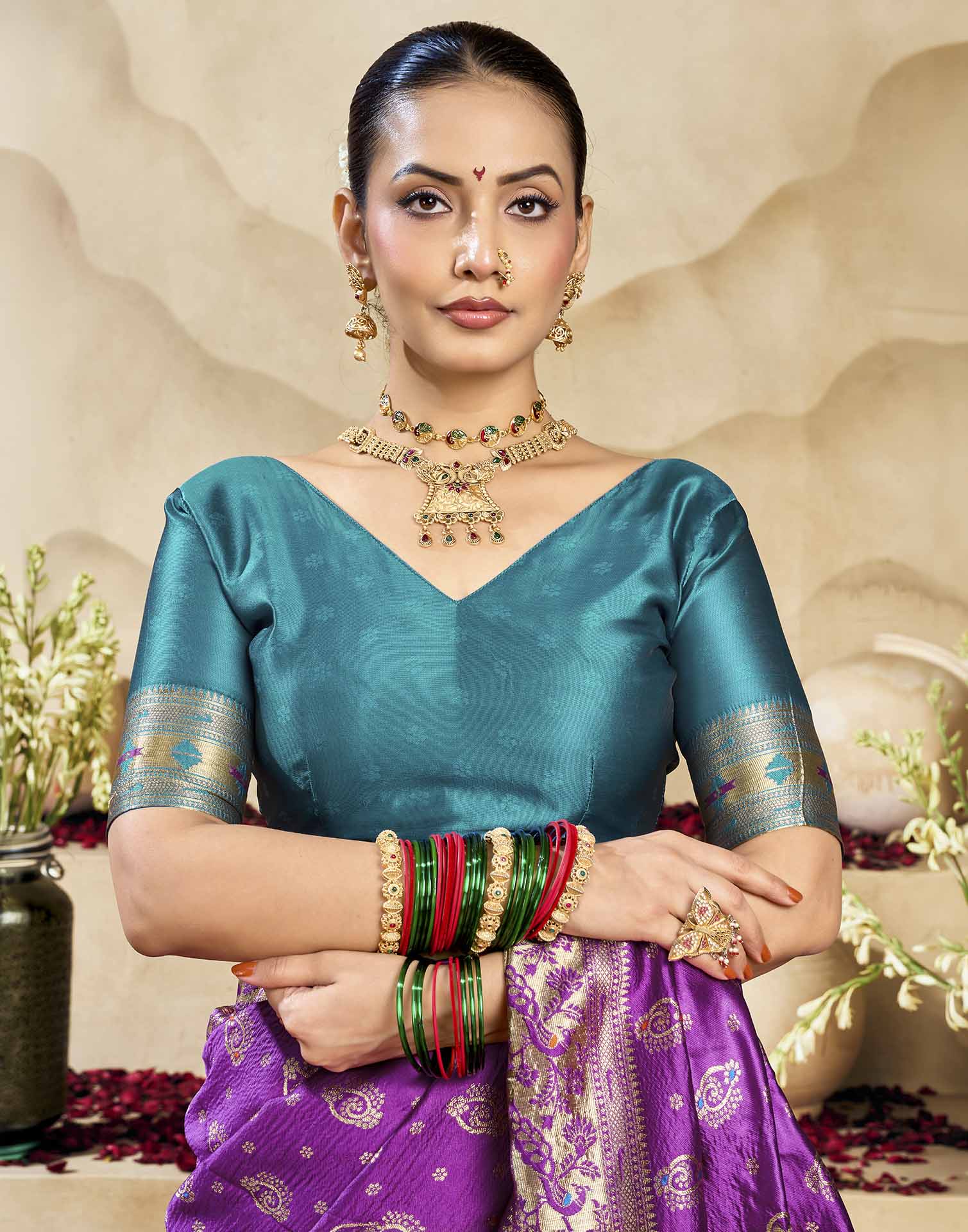 Purple Silk Woven Paithani Saree