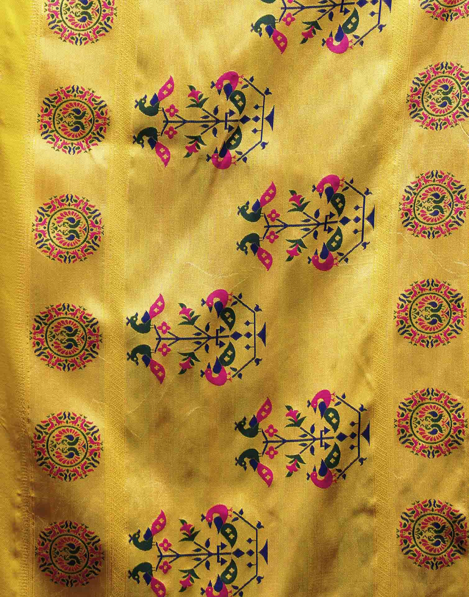 Yellow Silk Woven Paithani Saree