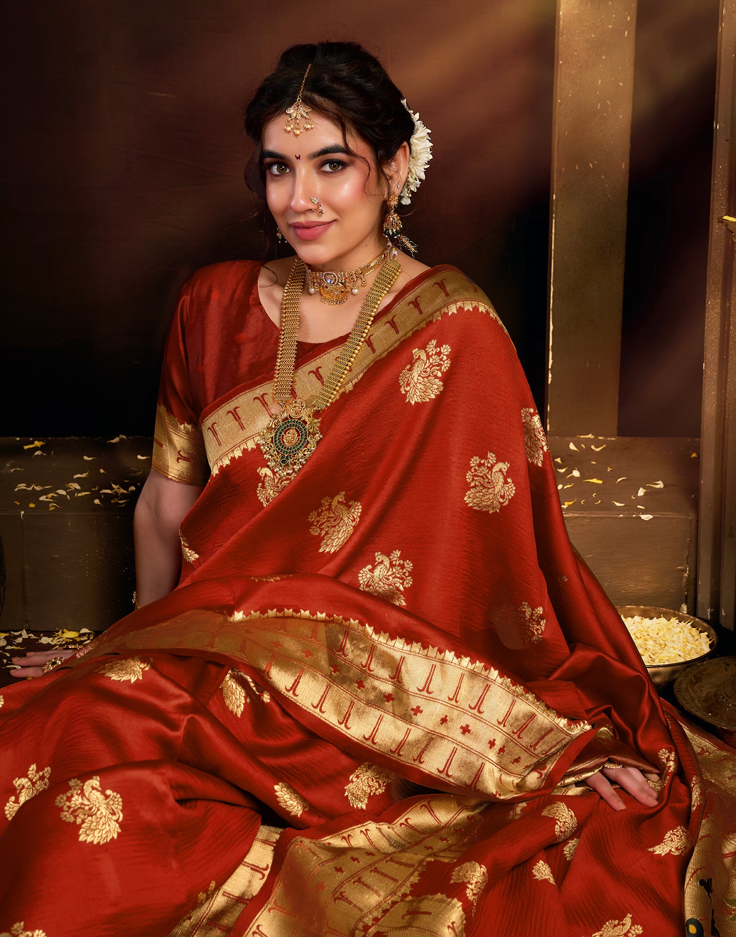 Red Silk Woven Paithani Saree