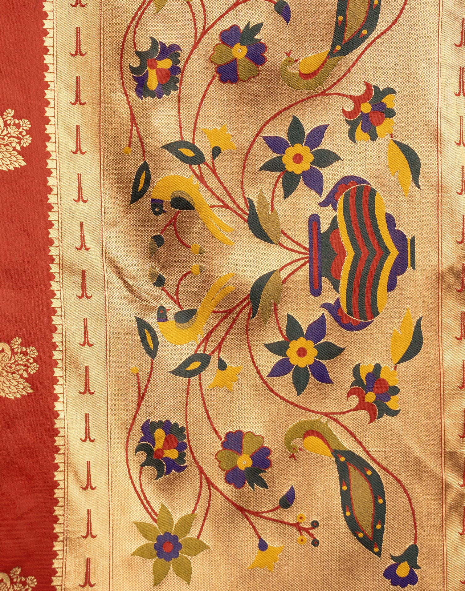 Red Silk Woven Paithani Saree