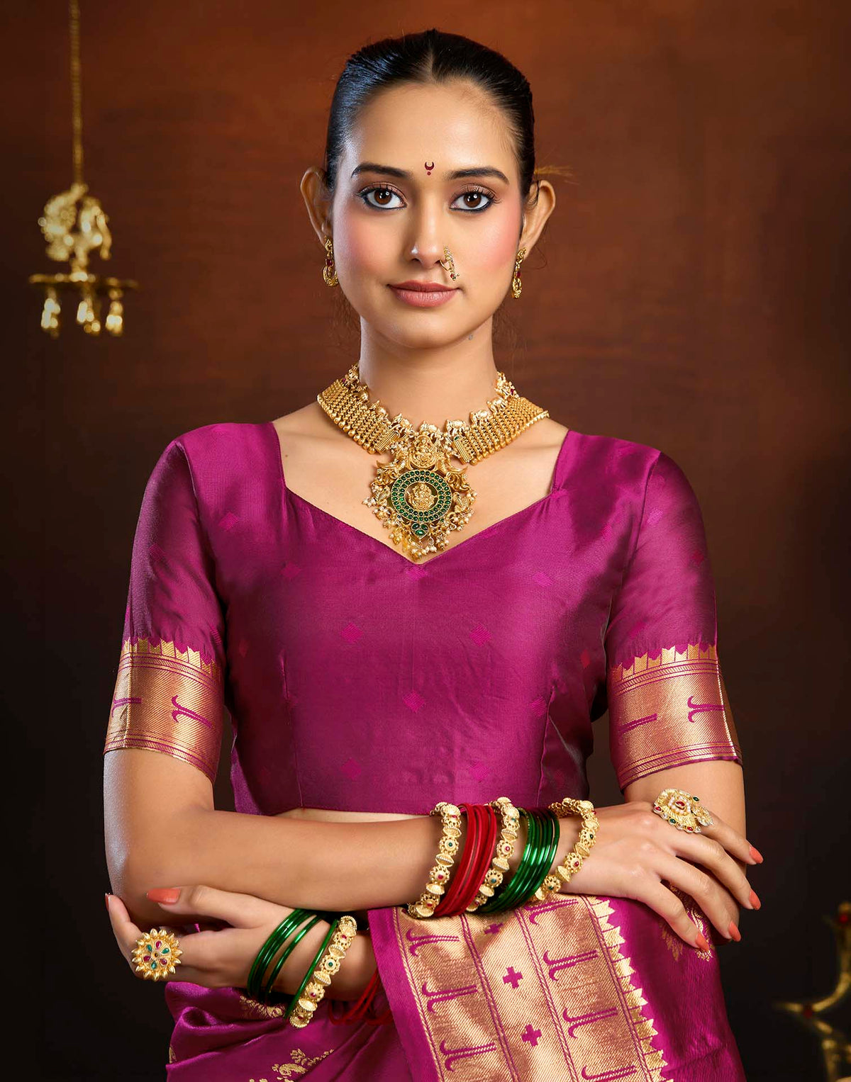 Rani Pink Silk Woven Paithani Saree