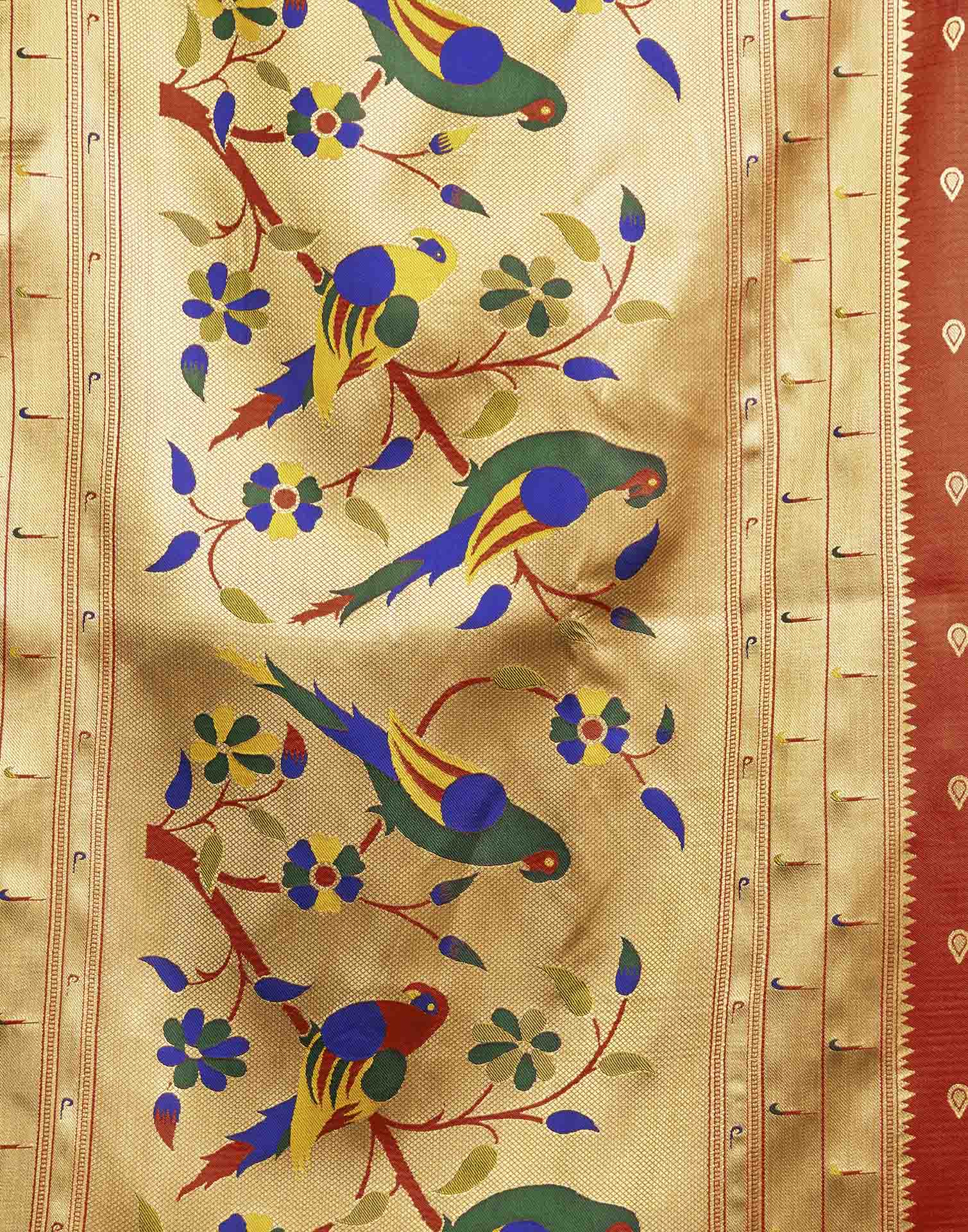 Red Silk Woven Paithani Saree