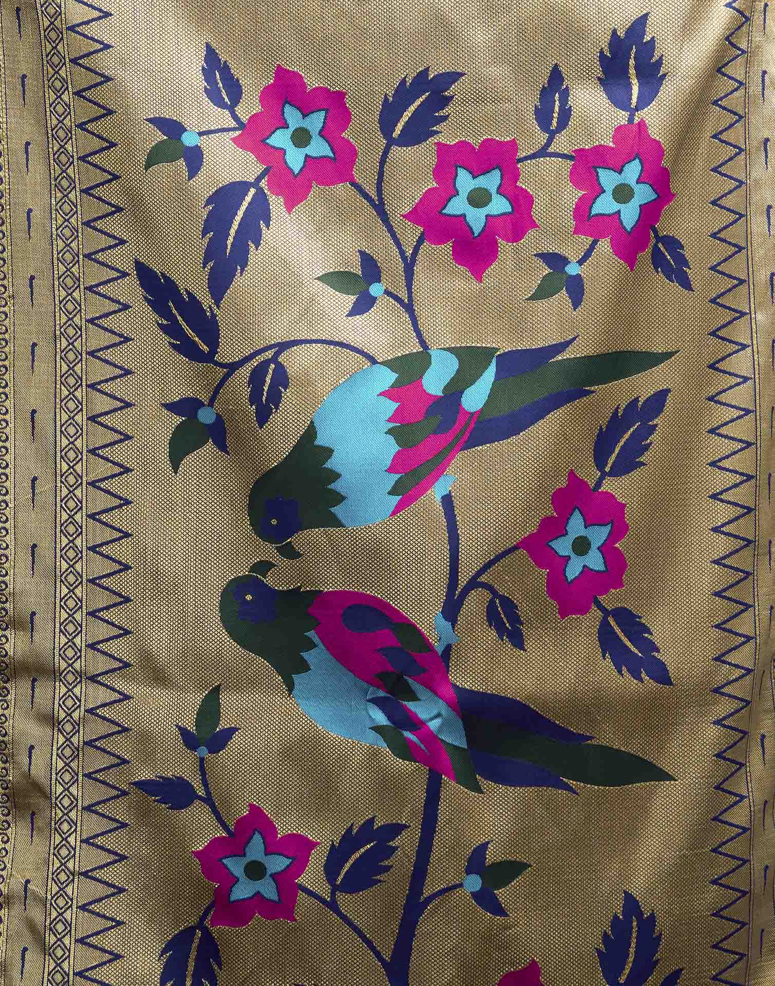 Royal Blue Silk Woven Paithani Saree
