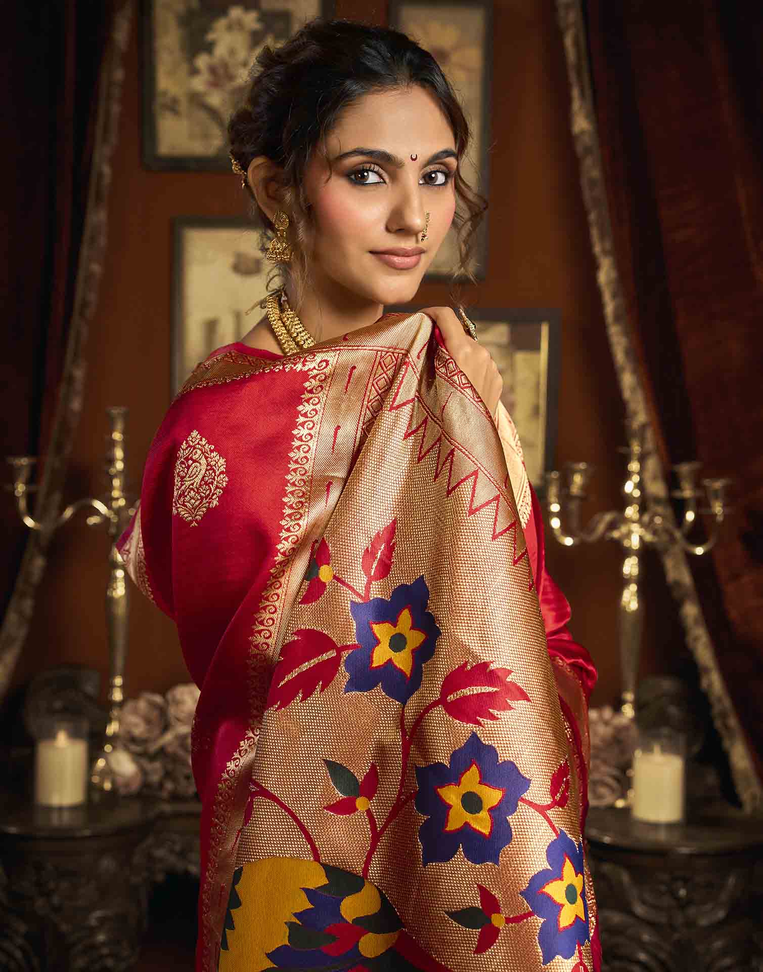 Red Silk Woven Paithani Saree