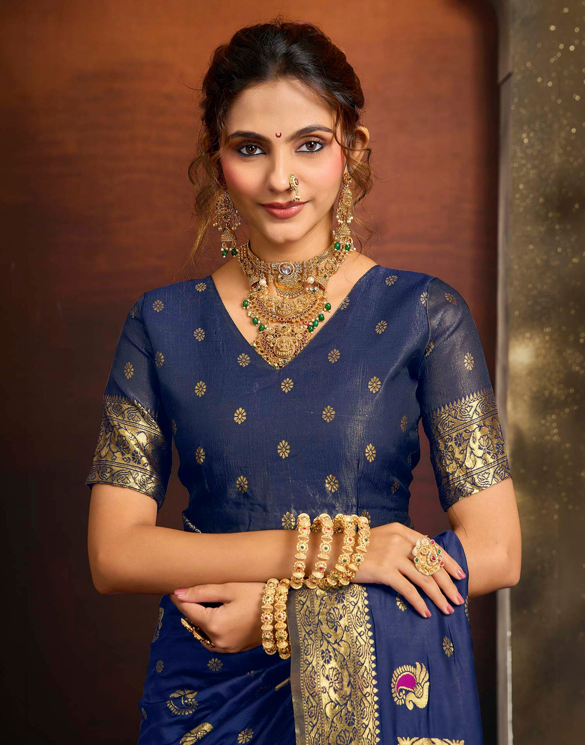 Royal Blue Silk Woven Paithani Saree