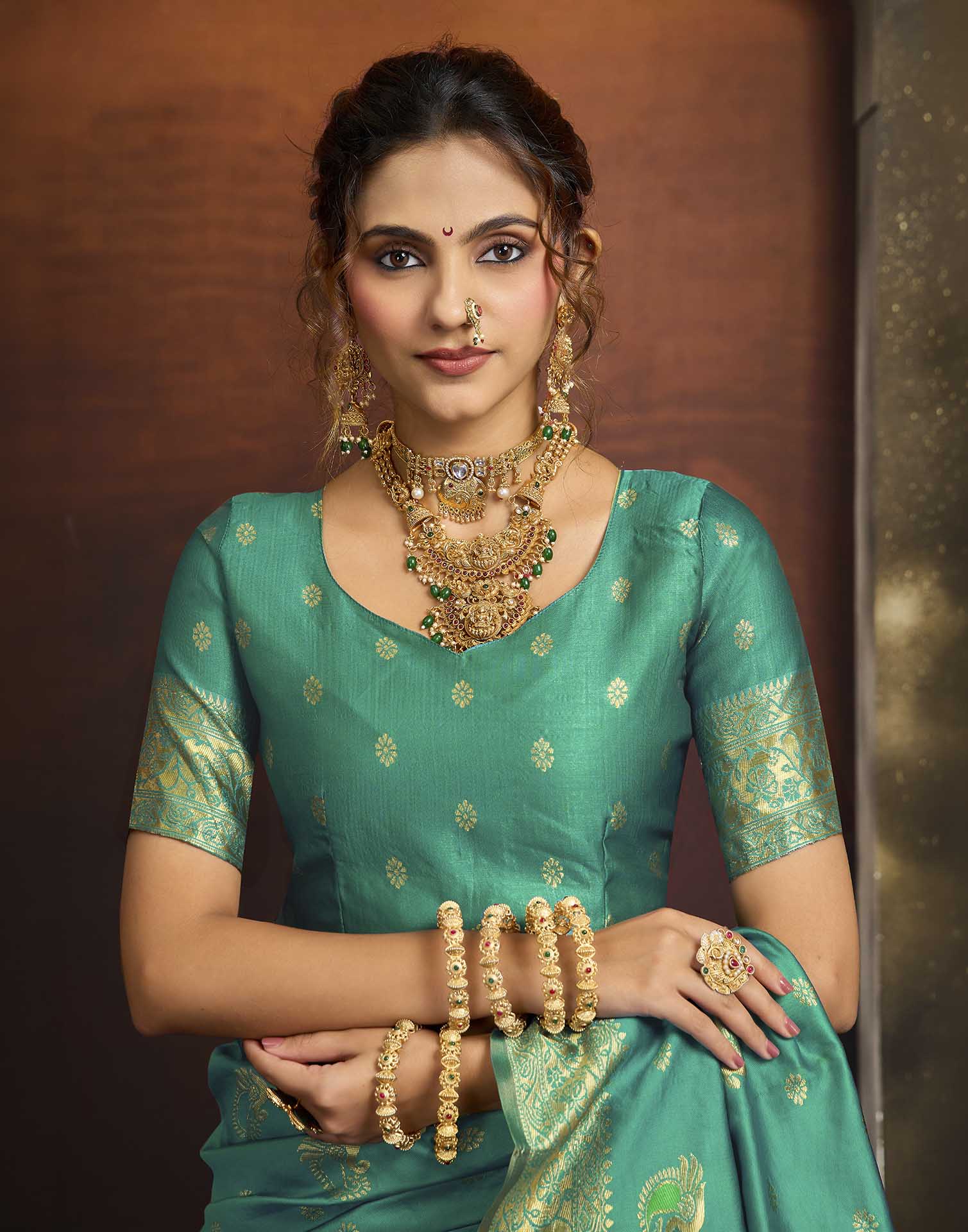 Turquoise Silk Woven Paithani Saree