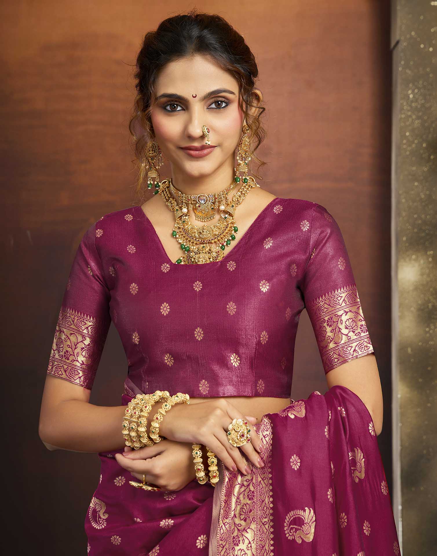 Magenta Silk Woven Paithani Saree