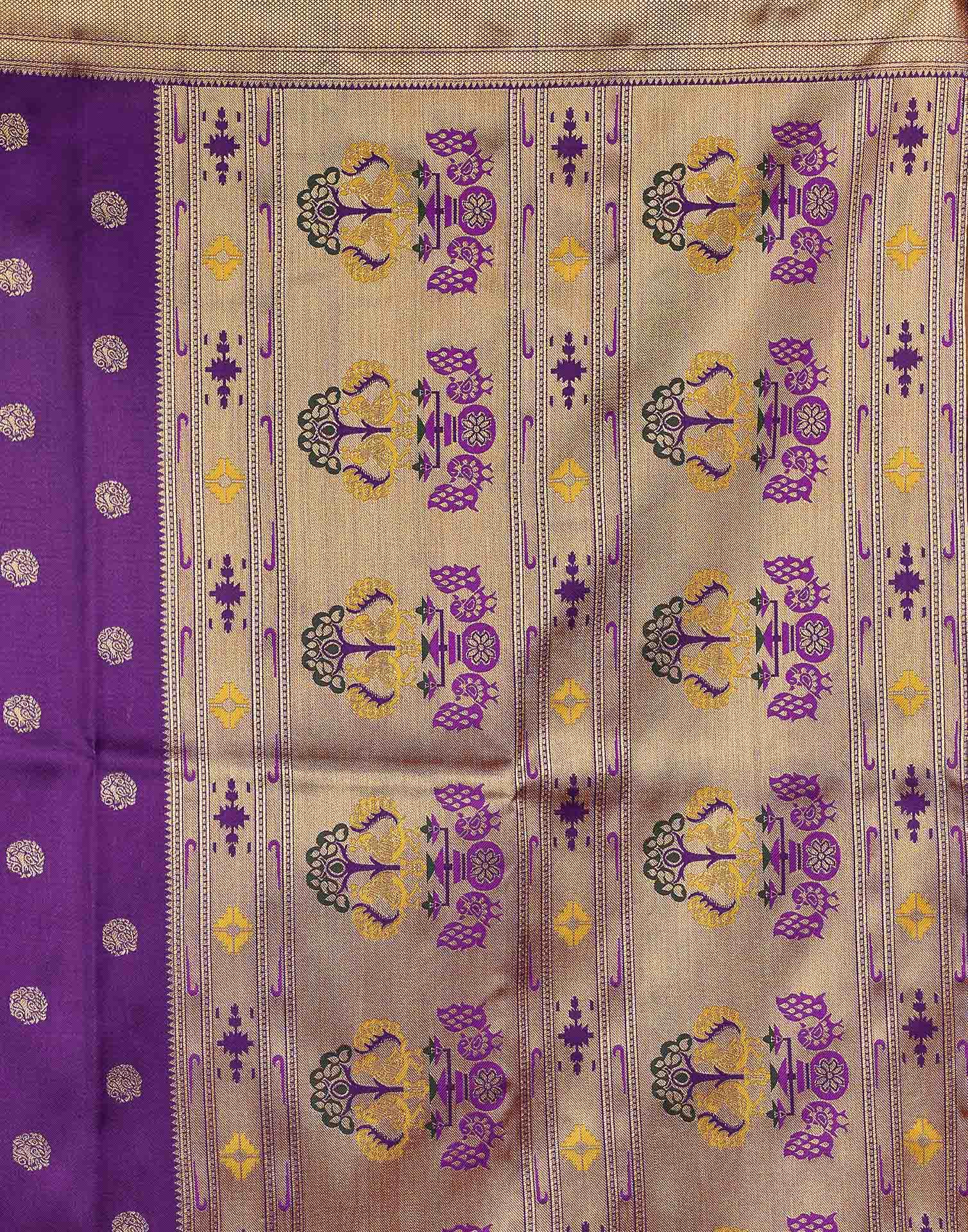 Purple Silk Woven Paithani Saree