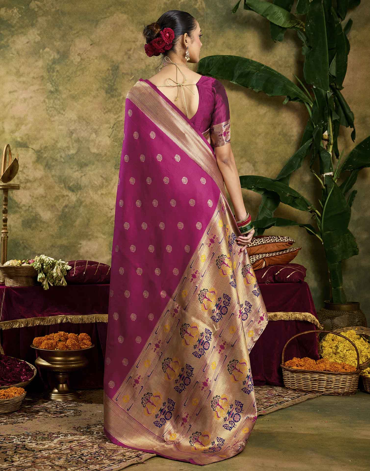 Pink Silk Woven Paithani Saree