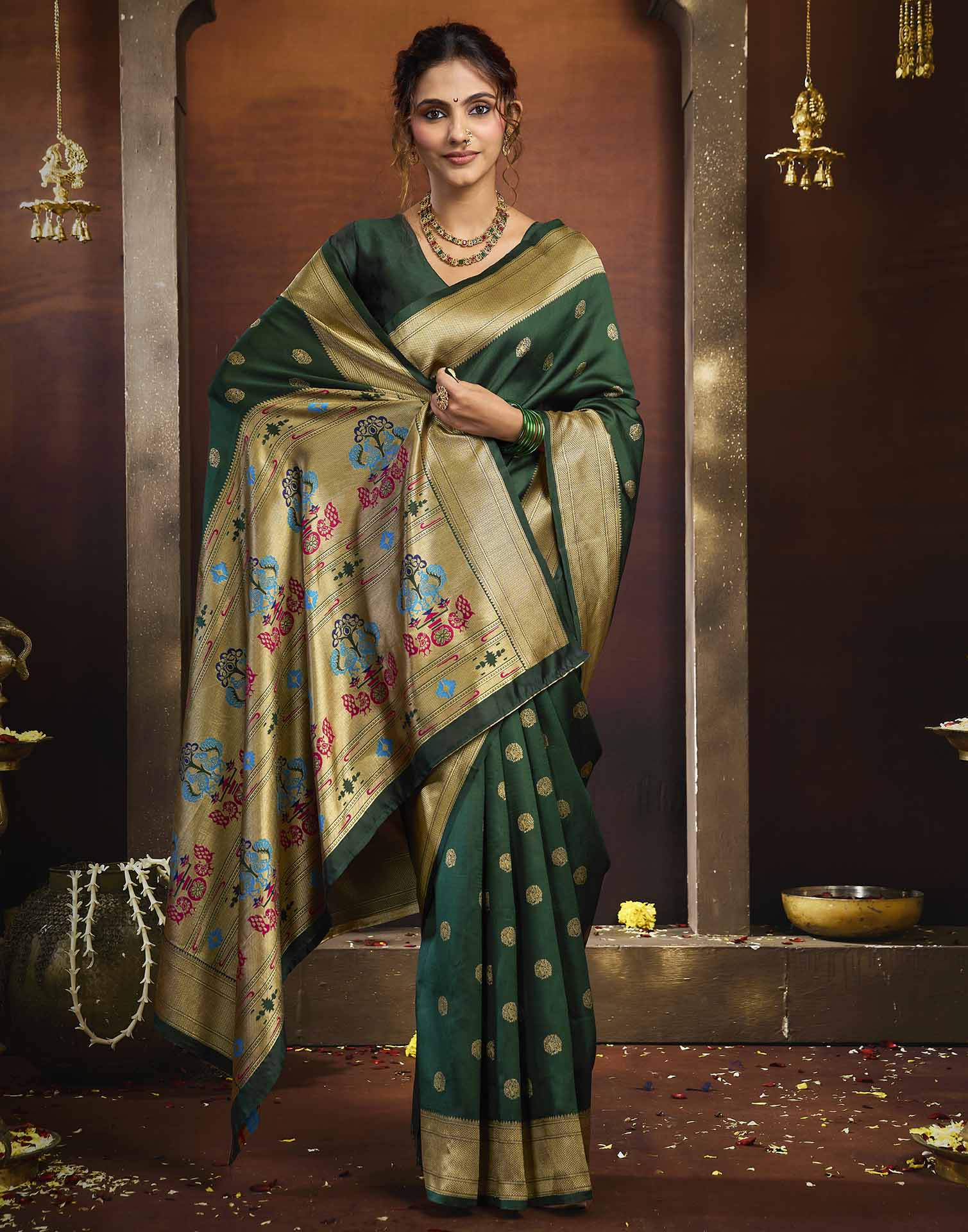 Green Silk Woven Paithani Saree