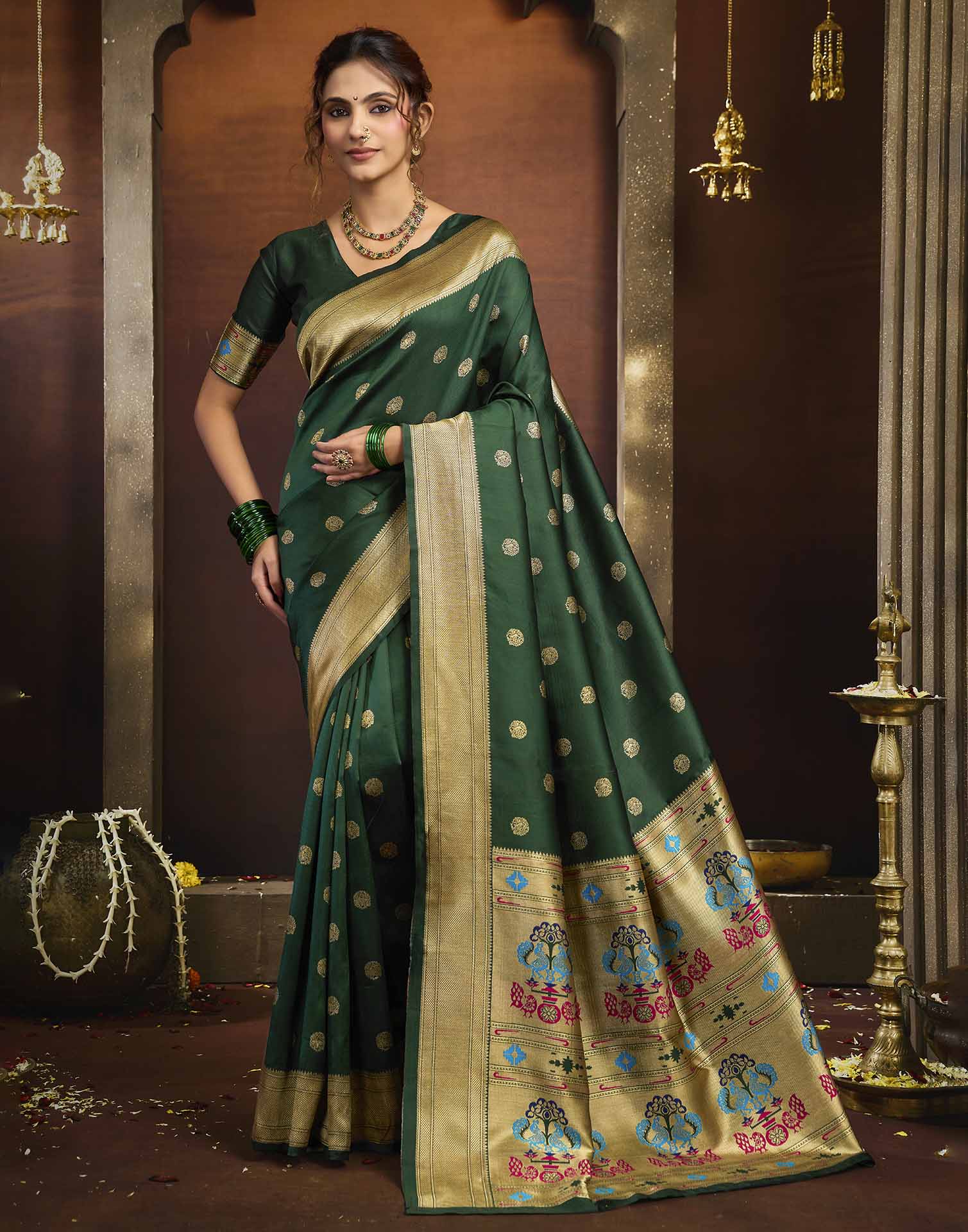 Green Silk Woven Paithani Saree