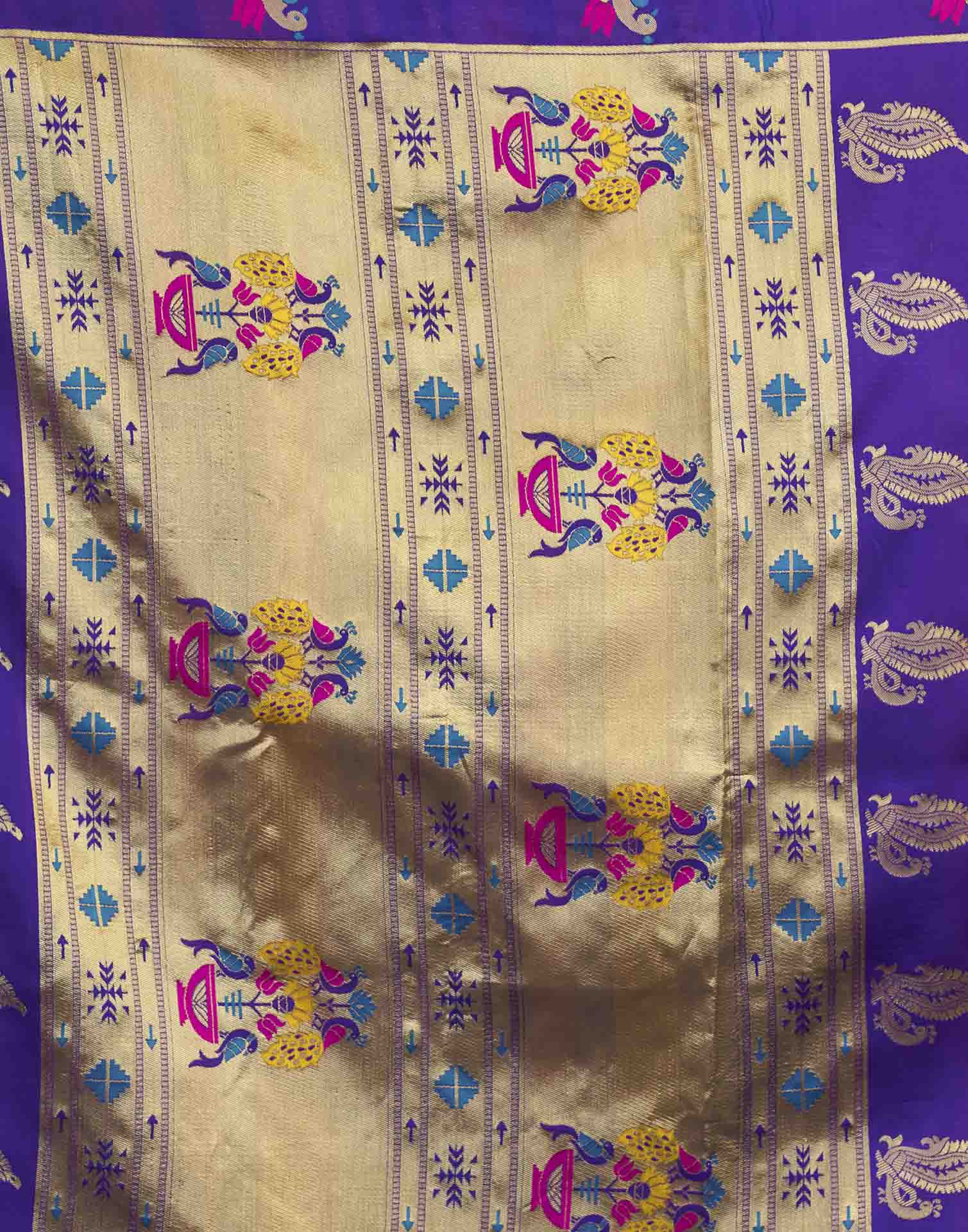 Purple Silk Woven Paithani Saree