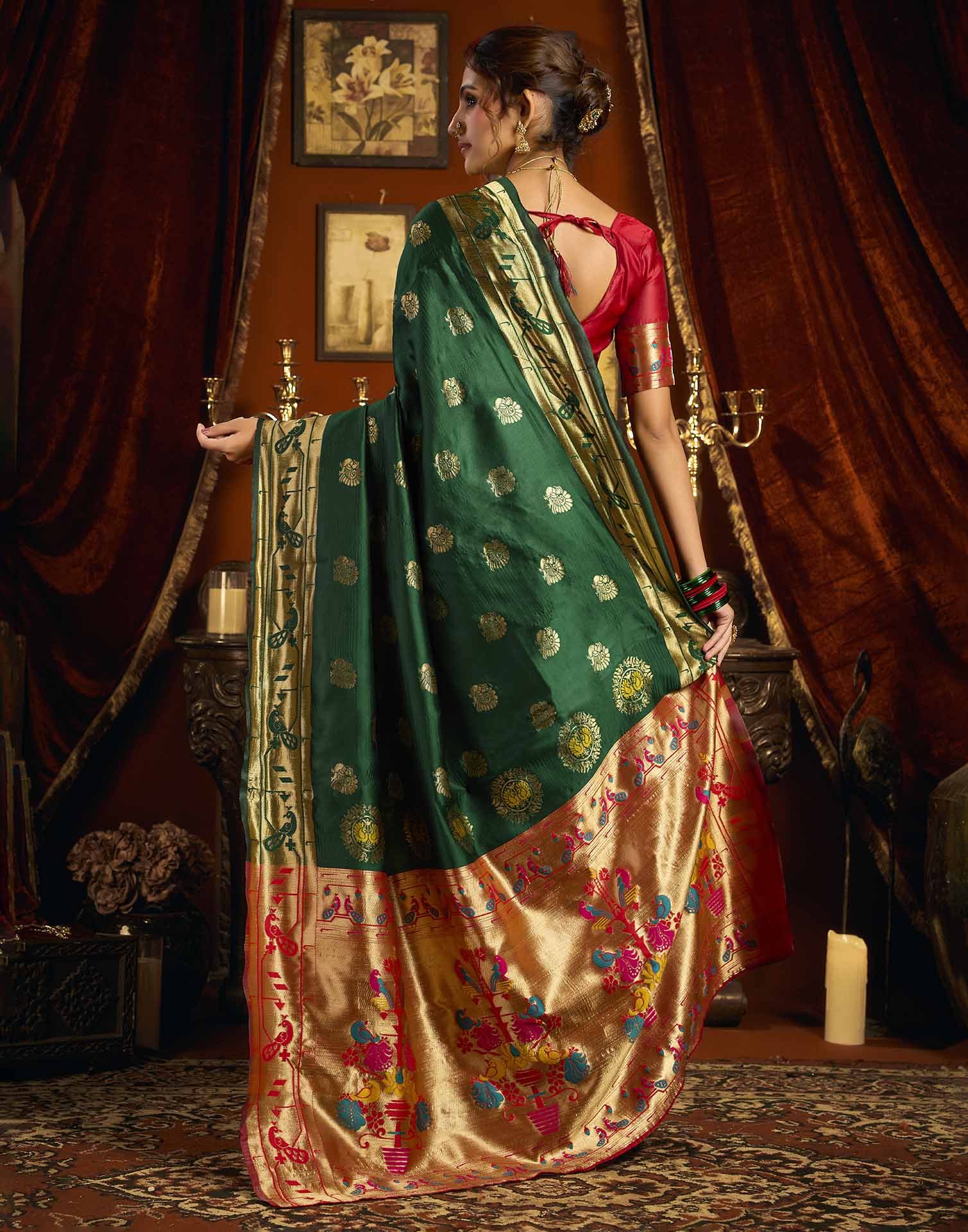Green Silk Woven Paithani Saree