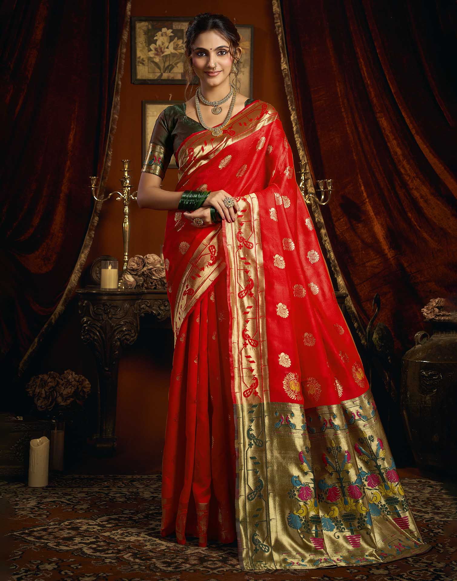 Pink Silk Woven Paithani Saree