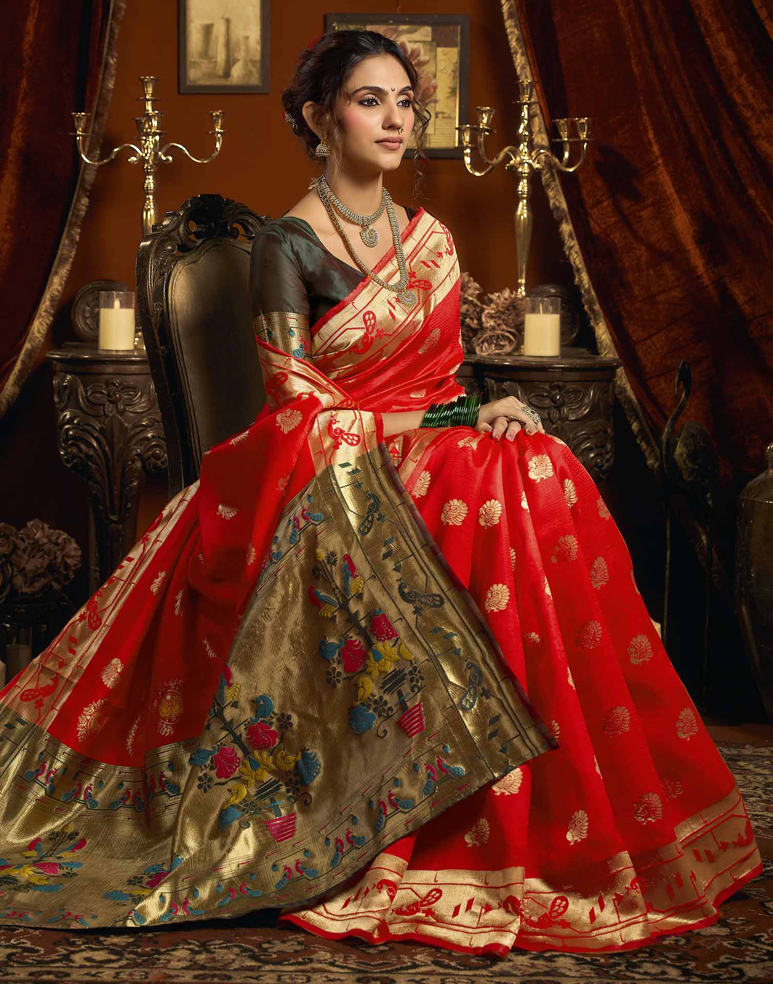 Pink Silk Woven Paithani Saree