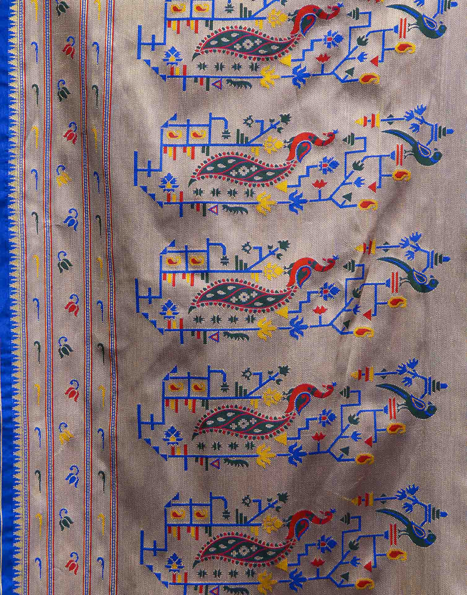 Blue Silk Woven Paithani Saree