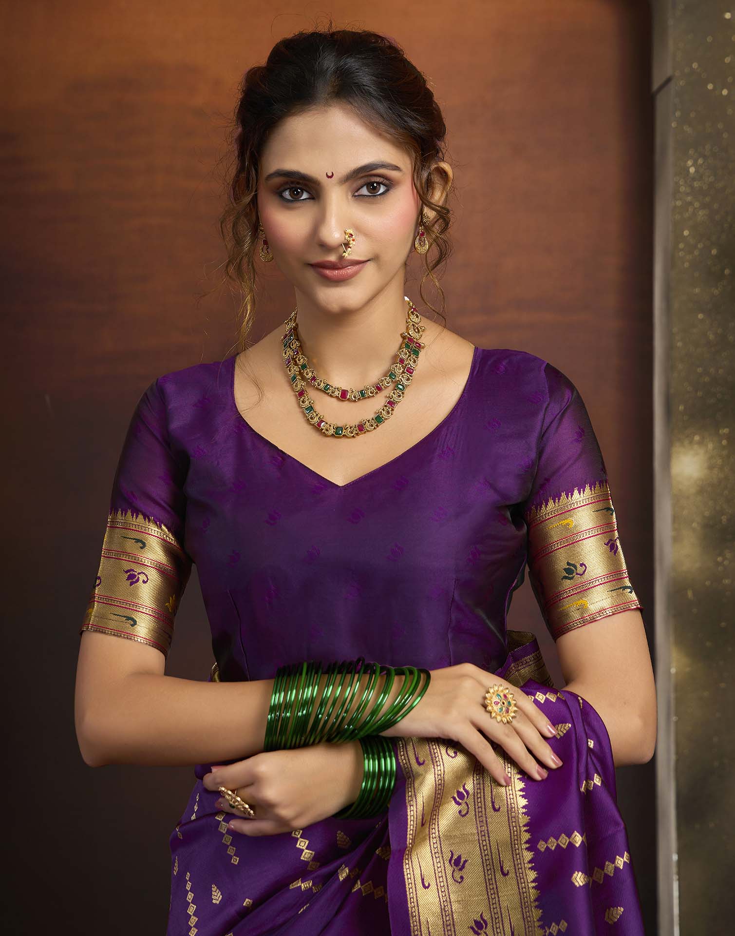Purple Silk Woven Paithani Saree