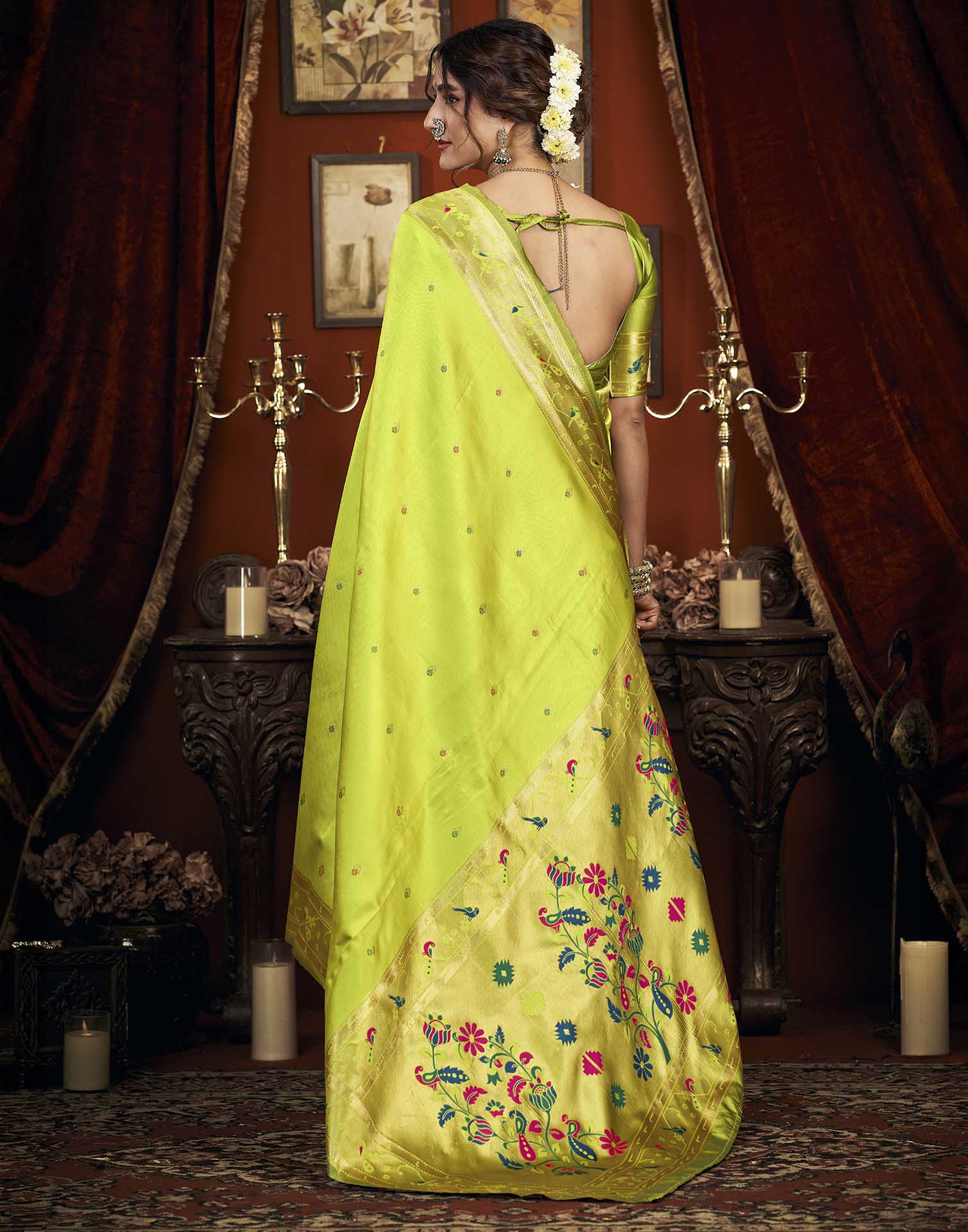 Purple Silk Woven Paithani Saree