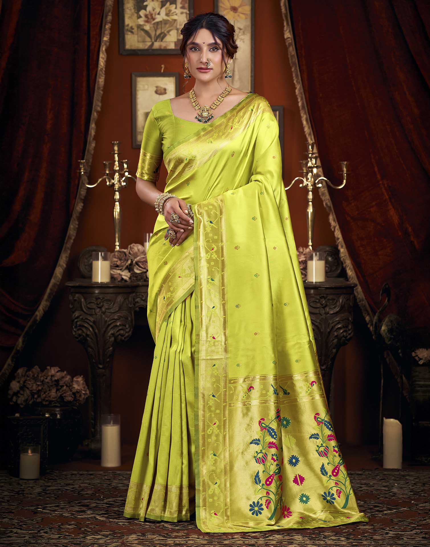 Purple Silk Woven Paithani Saree