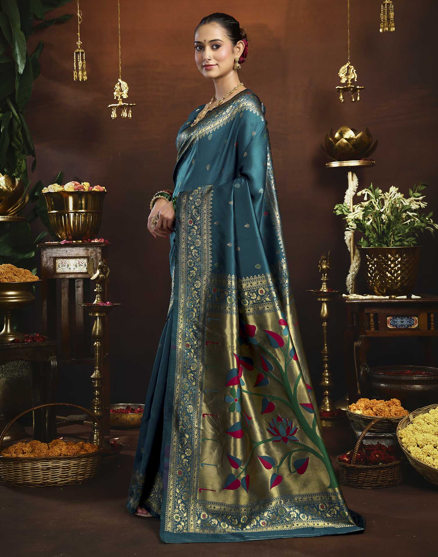 Blue Silk Woven Paithani Saree