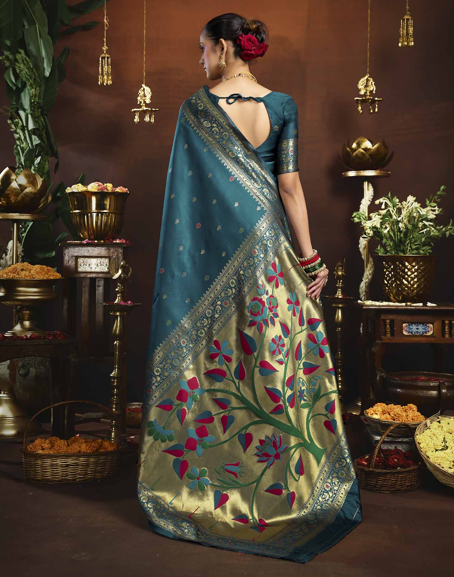 Blue Silk Woven Paithani Saree