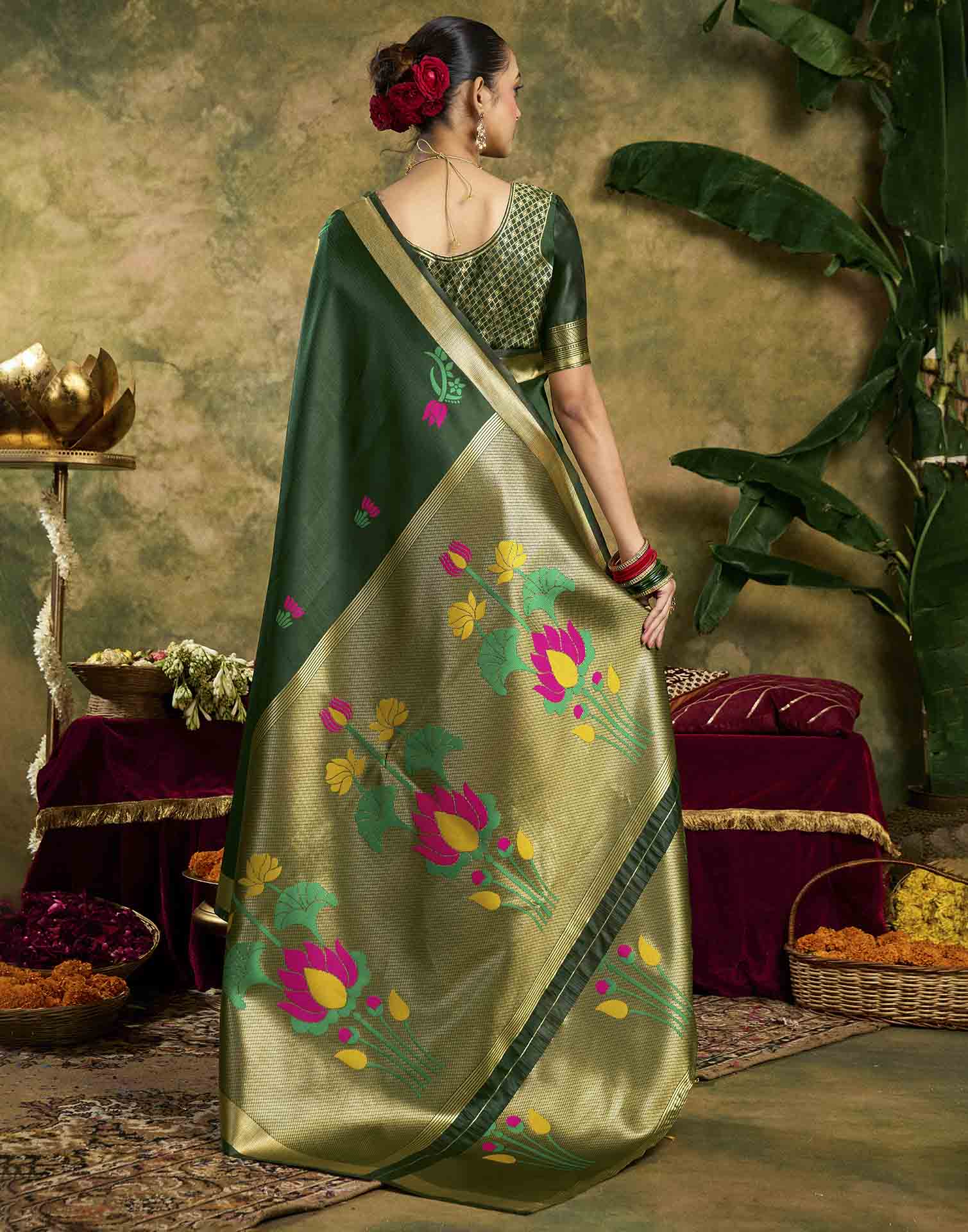Green Silk Woven Paithani Saree