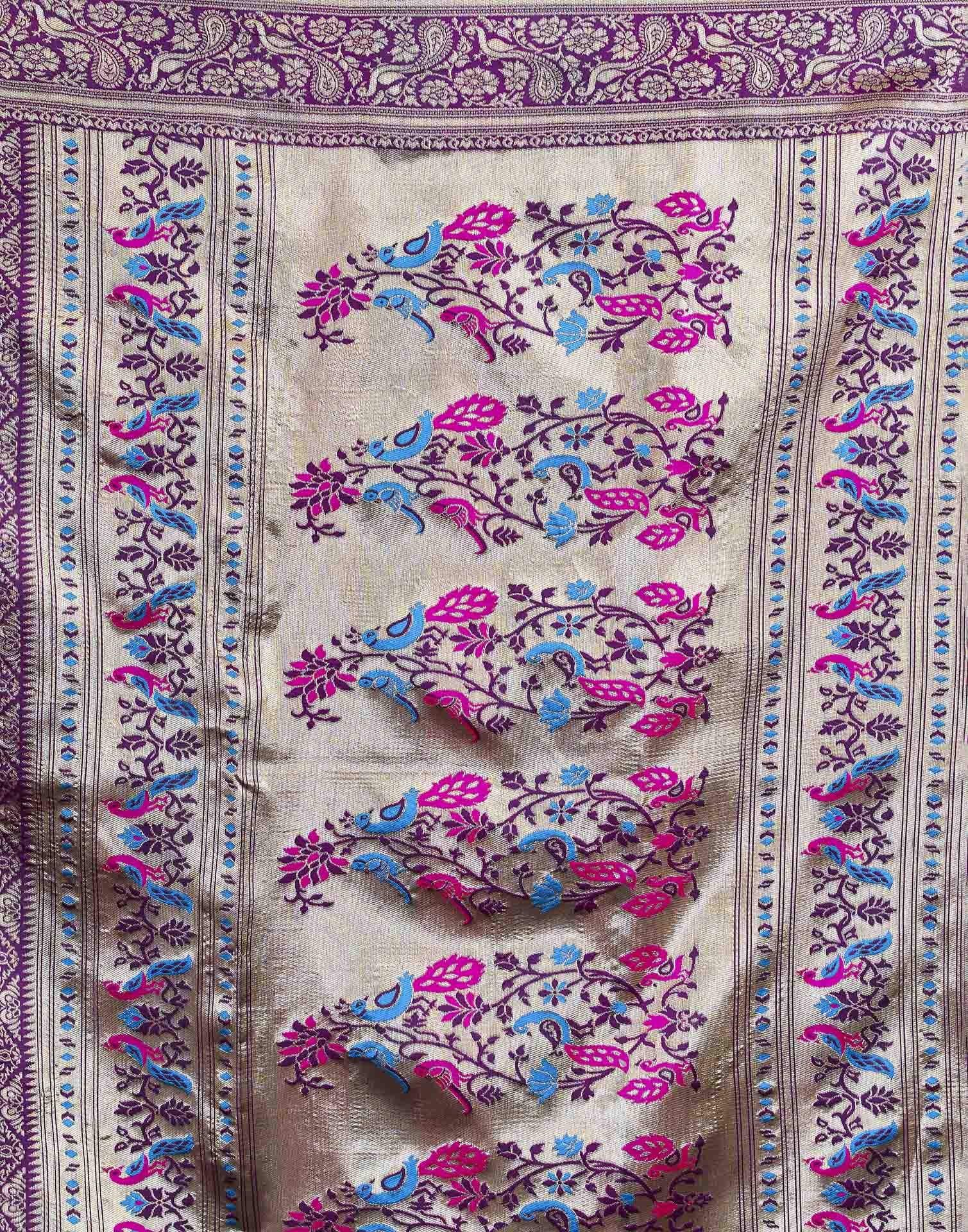 Purple Silk Woven Paithani Saree