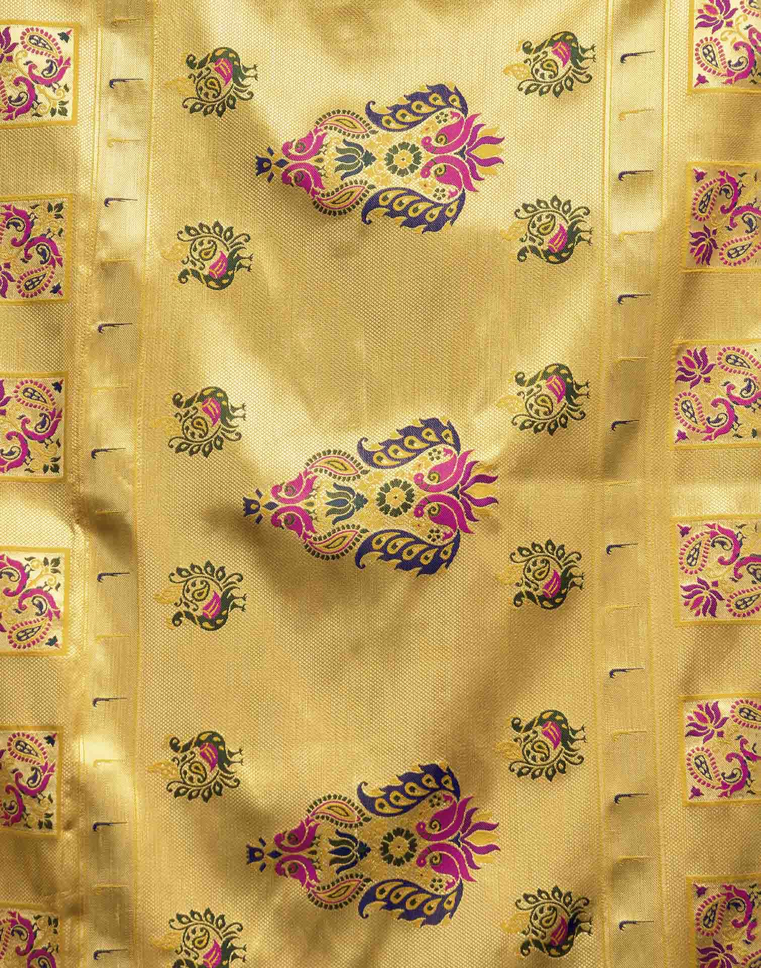 Yellow Silk Woven Paithani Saree