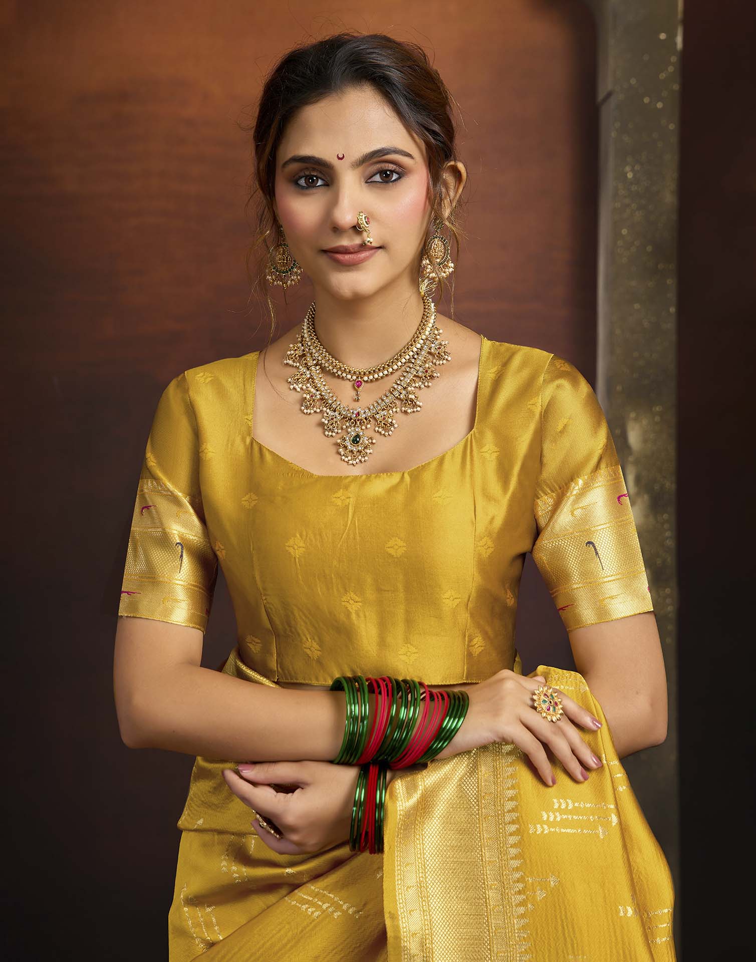 Yellow Silk Woven Paithani Saree