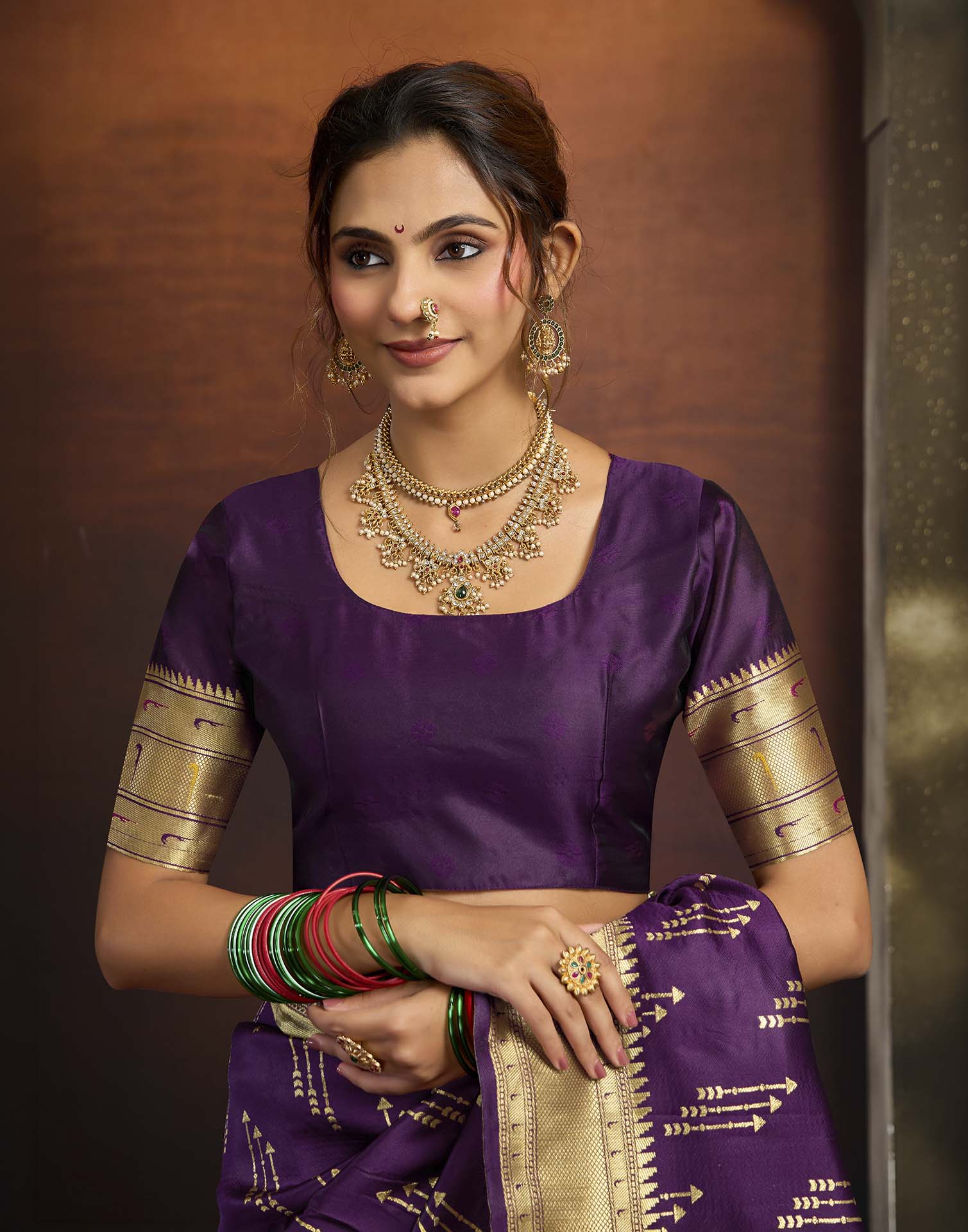 Purple Silk Woven Paithani Saree