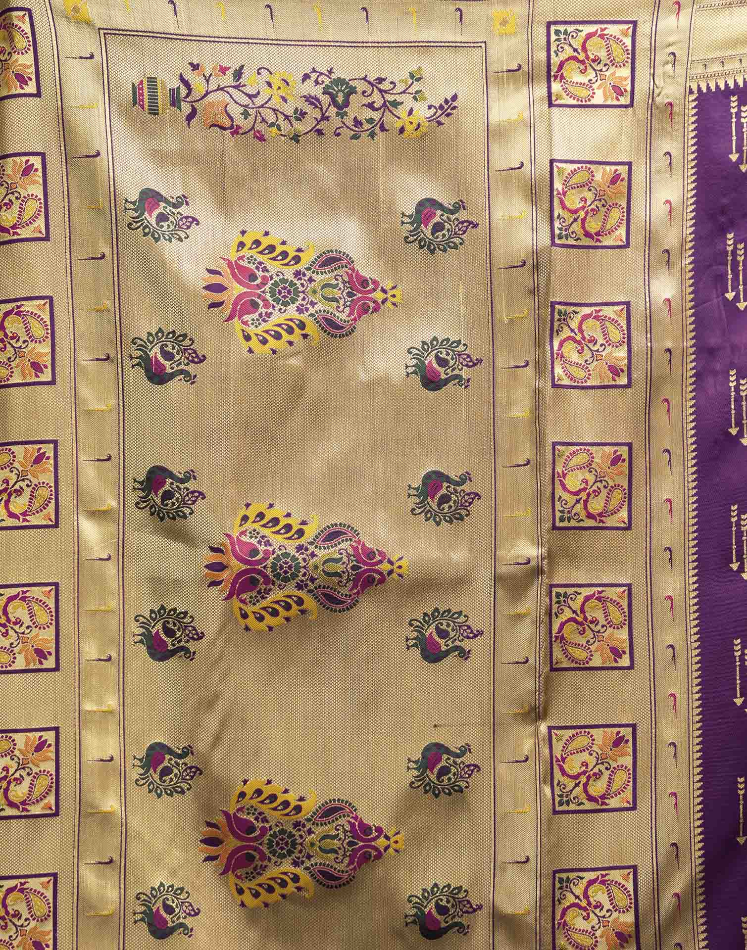Purple Silk Woven Paithani Saree