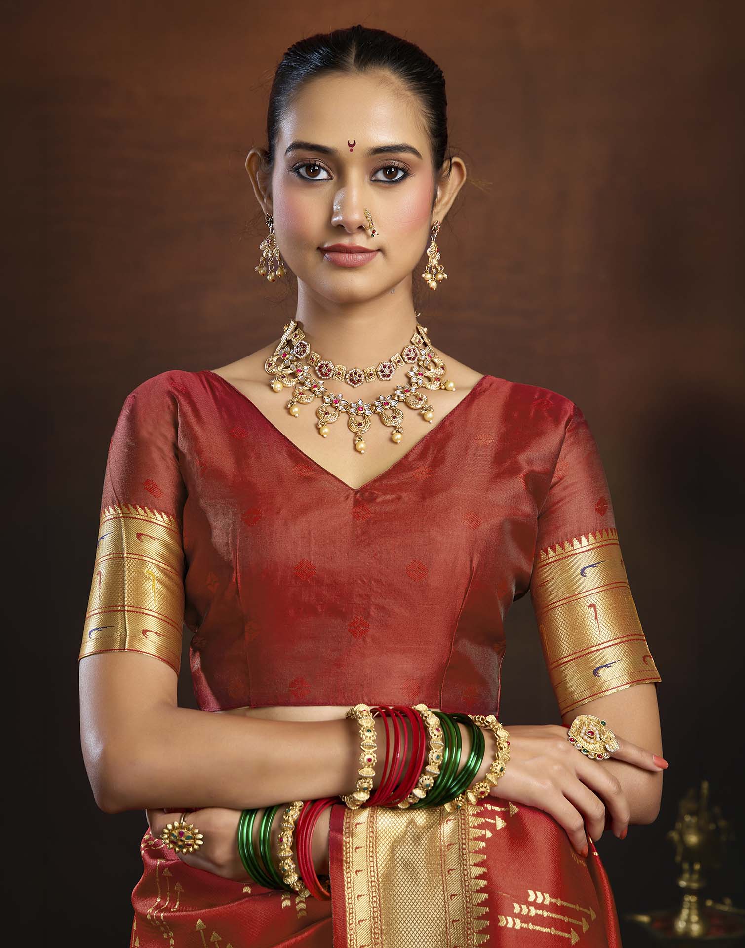 Red Silk Woven Paithani Saree