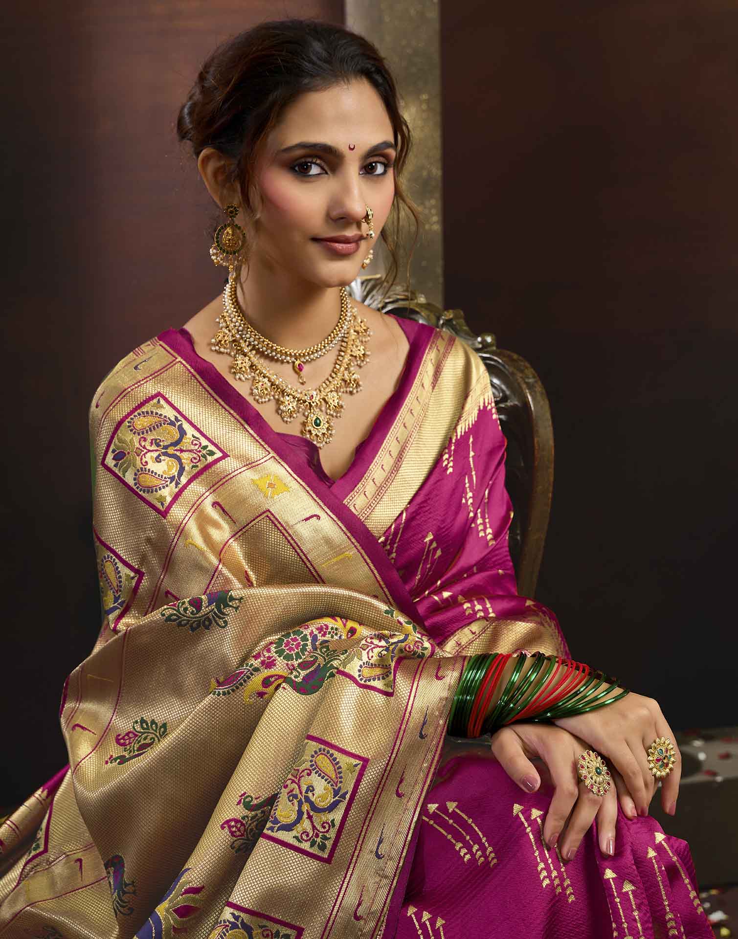 Pink Silk Woven Paithani Saree