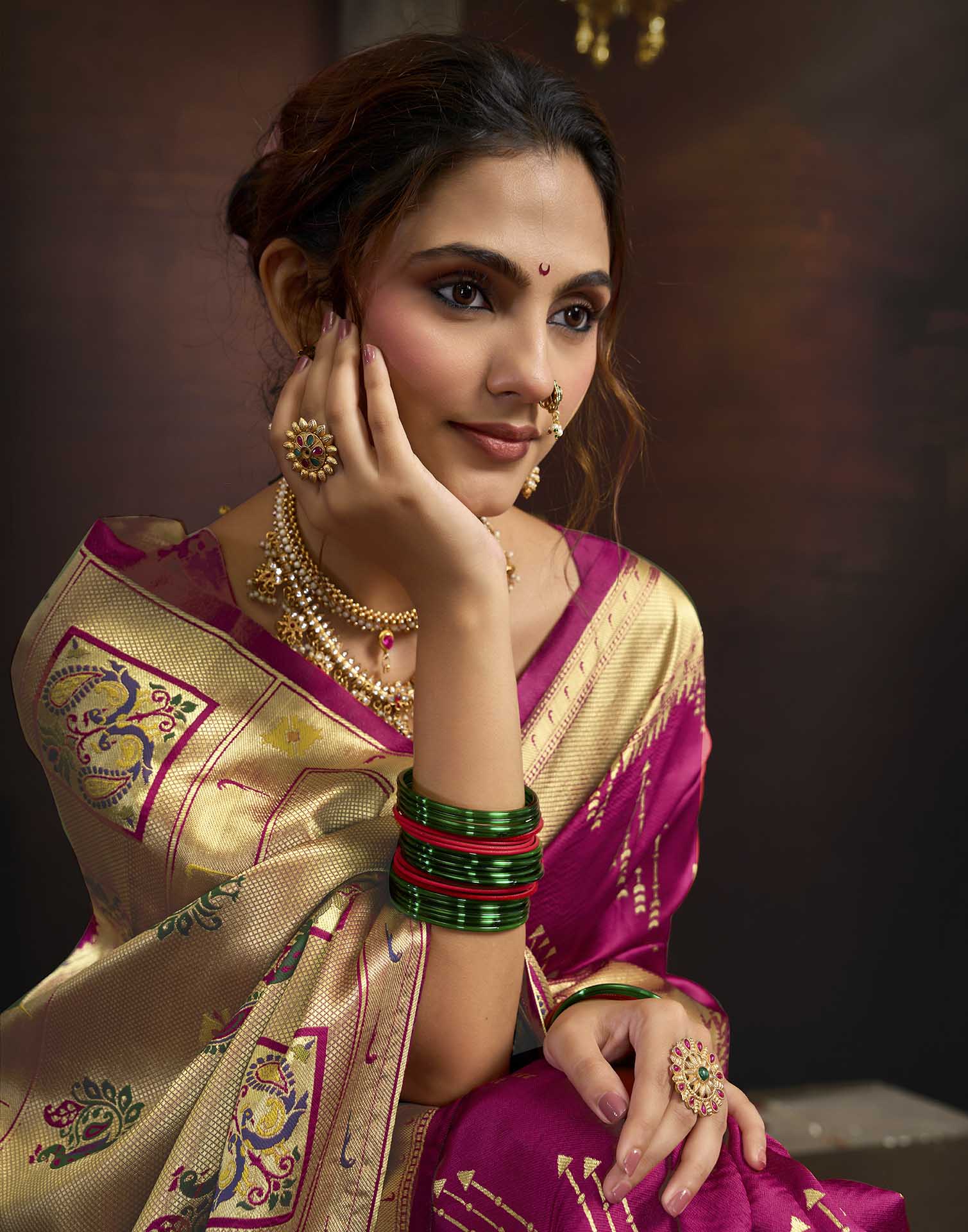 Pink Silk Woven Paithani Saree