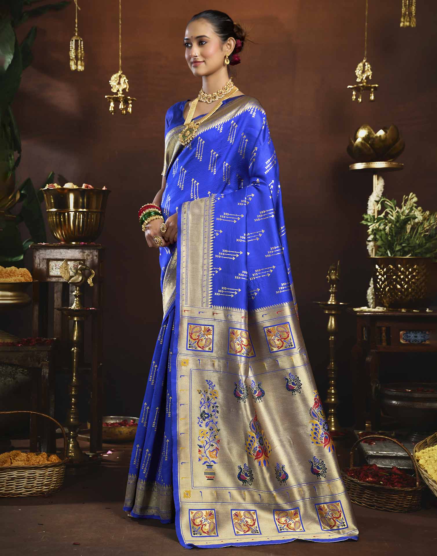 Blue Silk Woven Paithani Saree