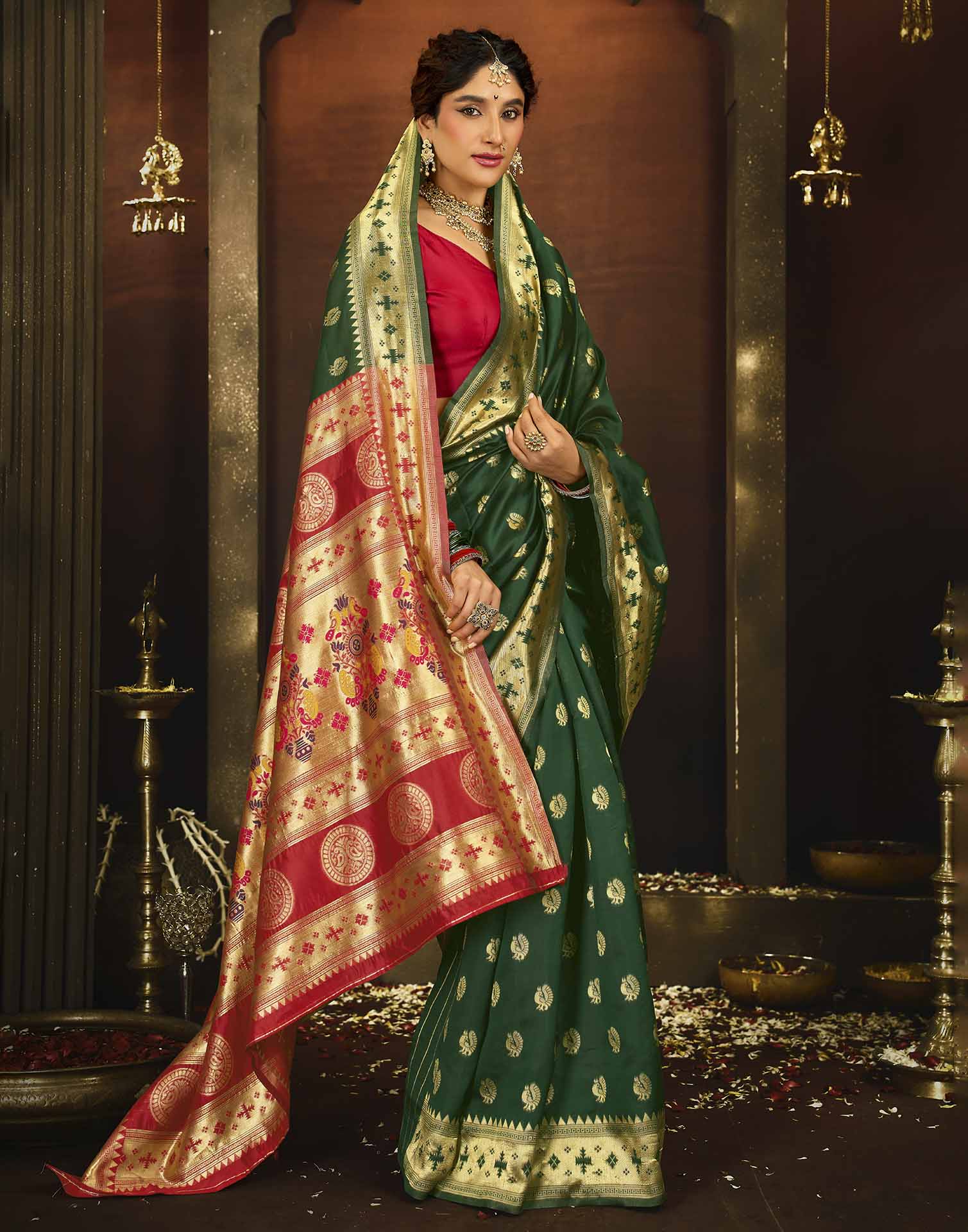 Green Silk Woven Paithani Saree