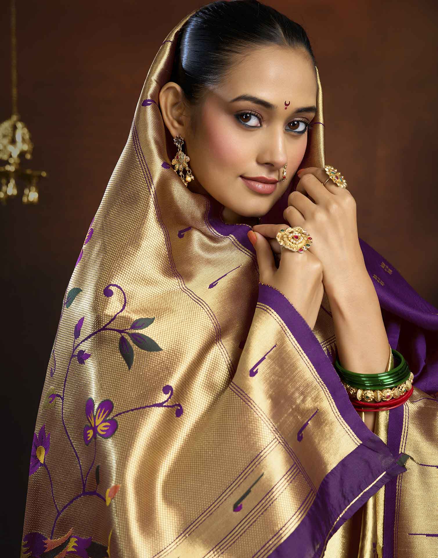 Purple Silk Woven Paithani Saree