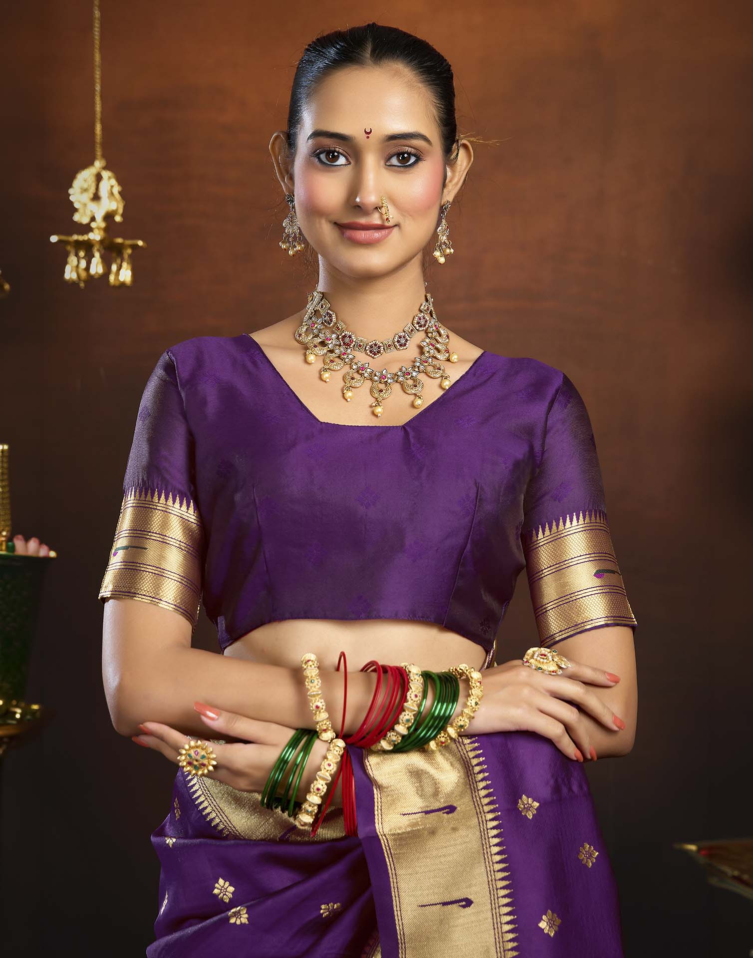 Purple Silk Woven Paithani Saree