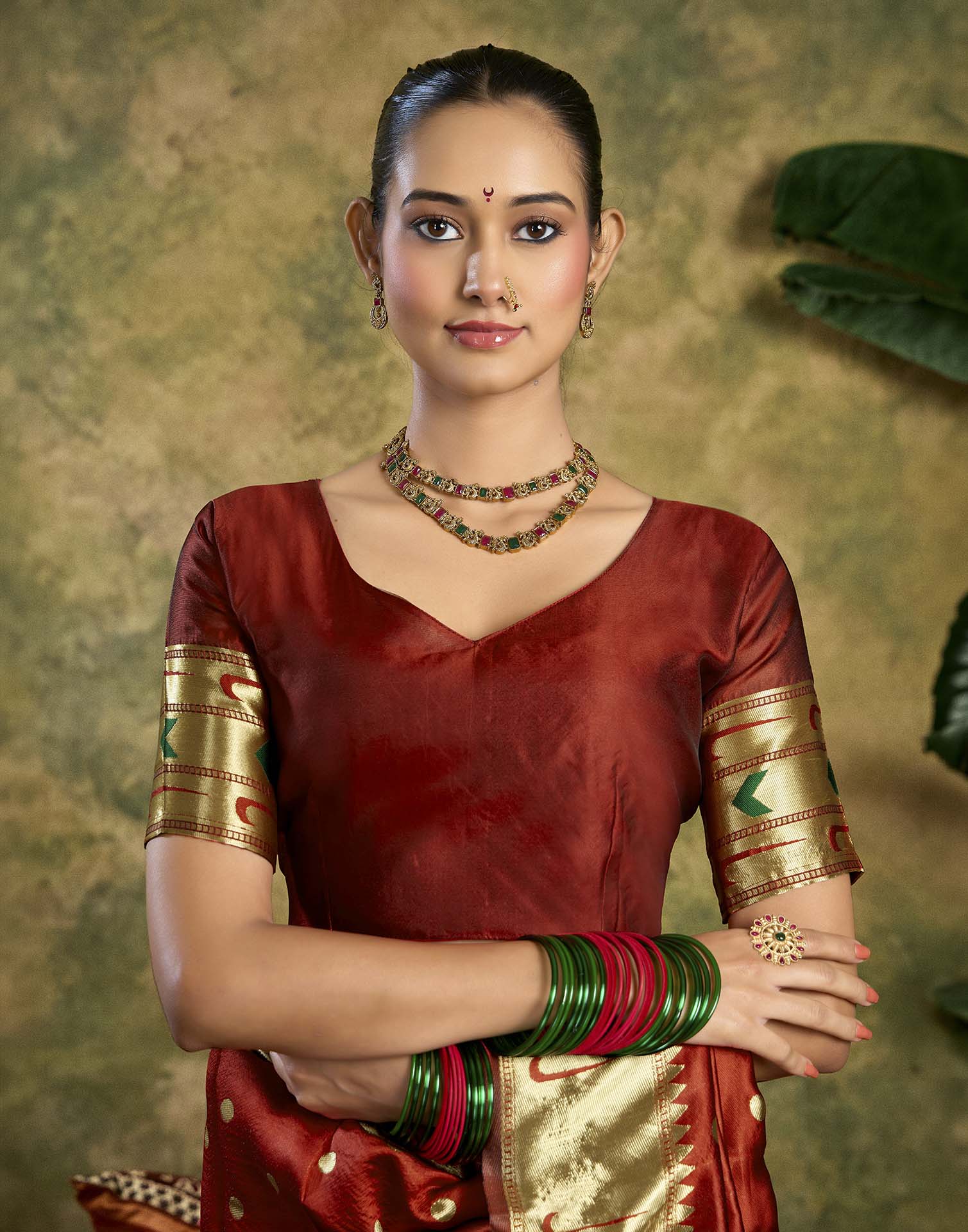 Maroon Silk Woven Paithani Saree
