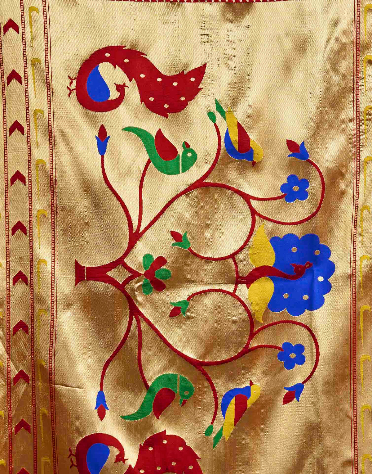 Maroon Silk Woven Paithani Saree