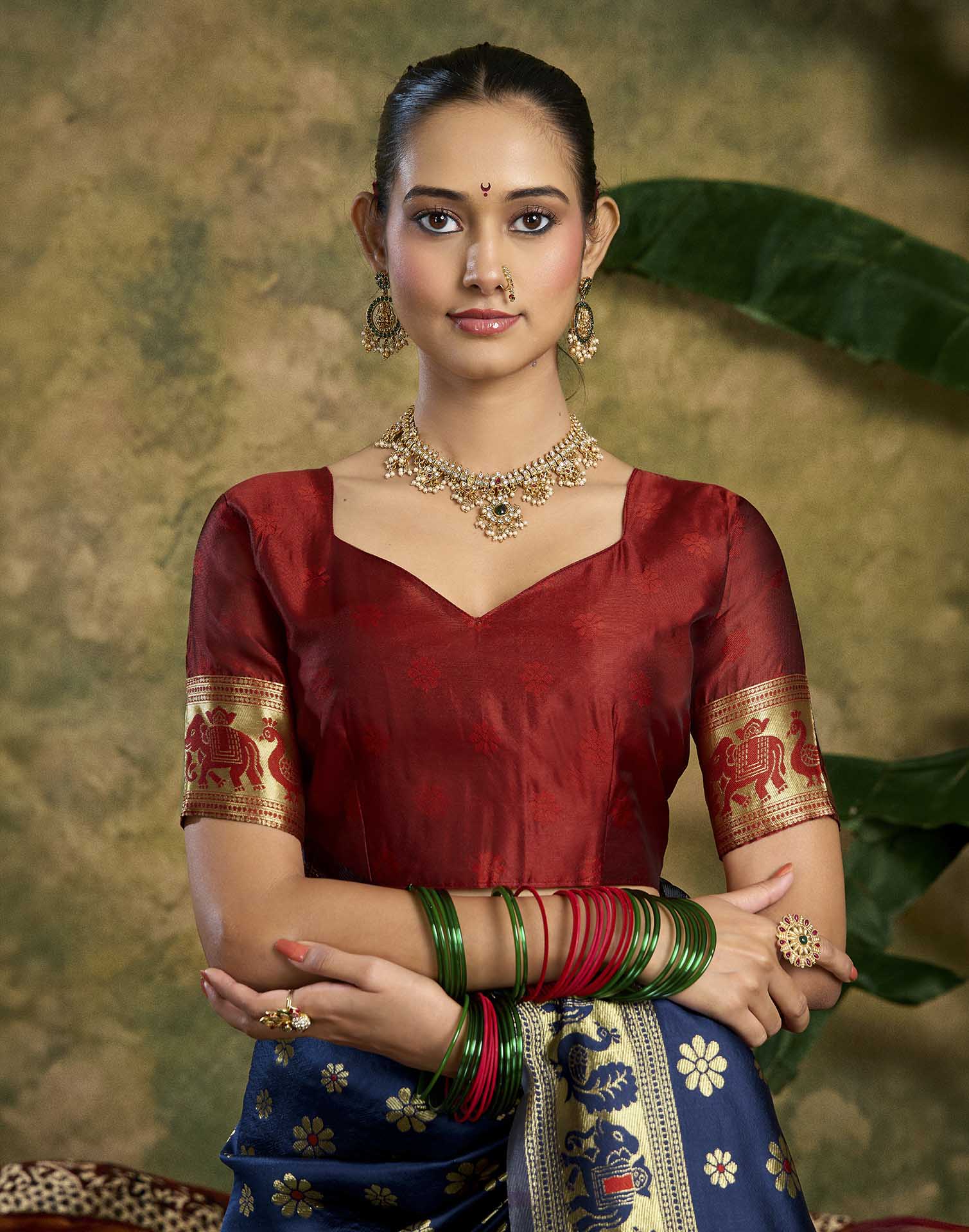 Royal Blue Silk Woven Paithani Saree