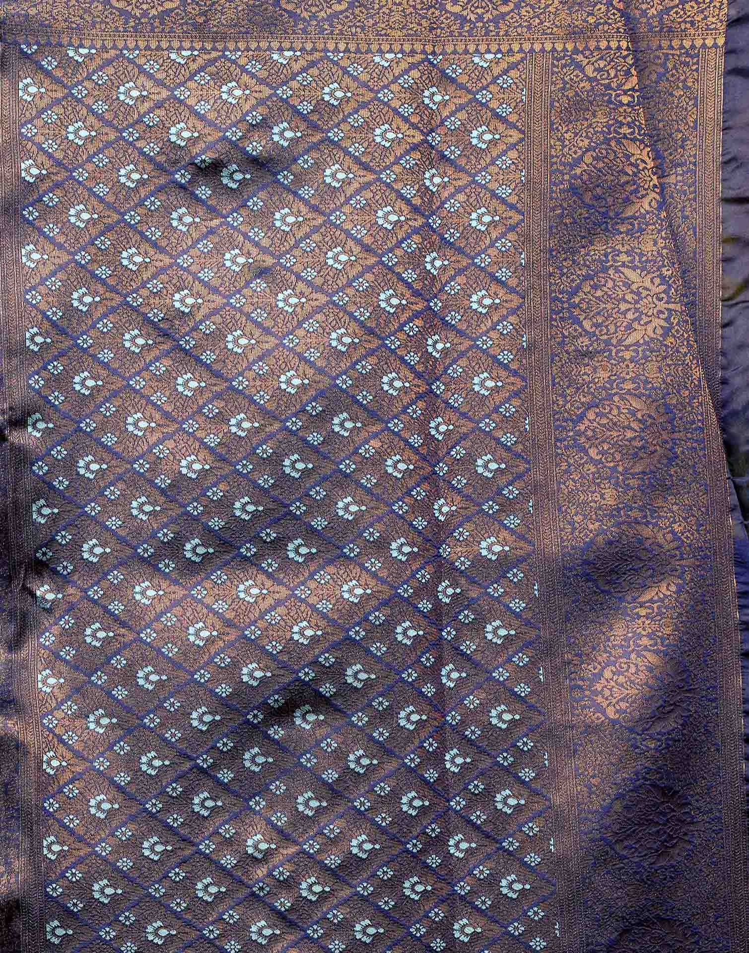 Blue Silk Woven Banarasi Saree