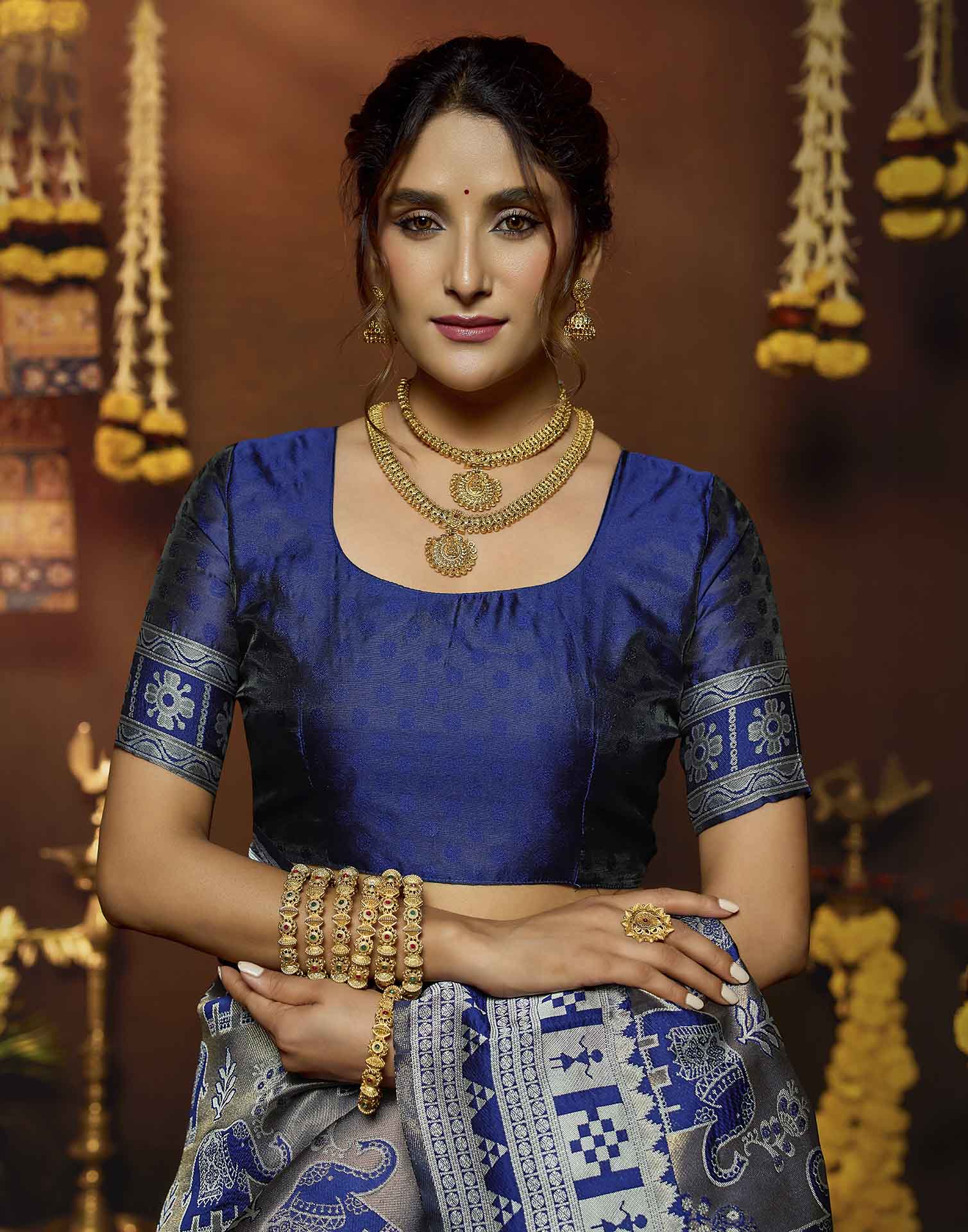 Blue Silk Woven Baluchari Saree