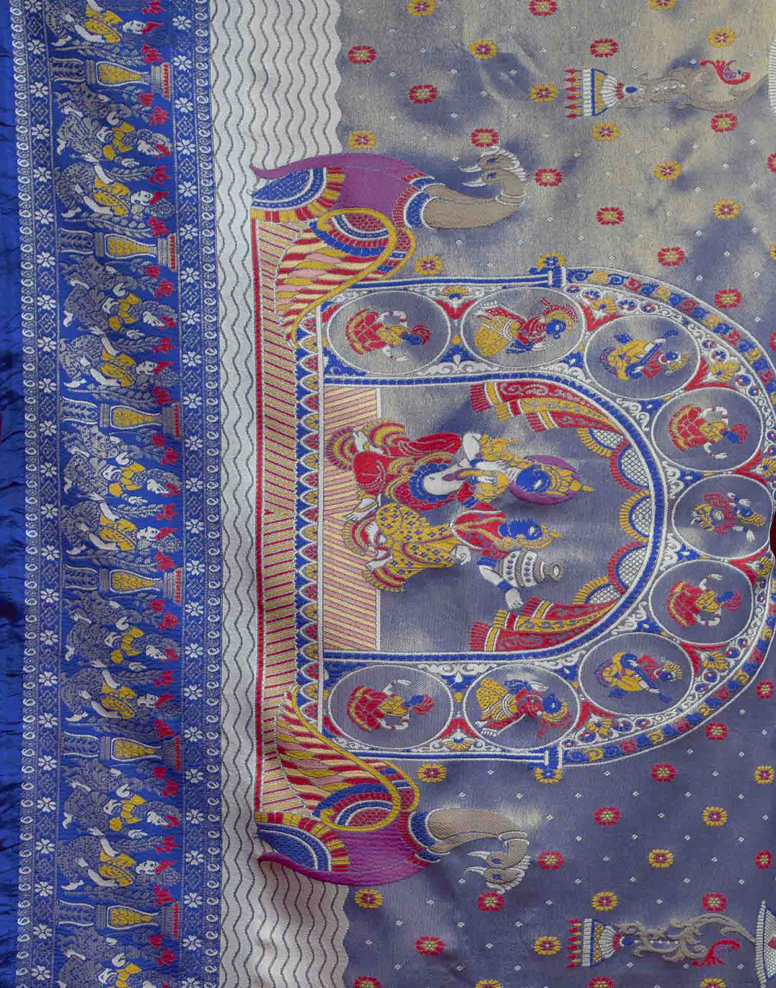 Blue Silk Woven Banarasi Saree