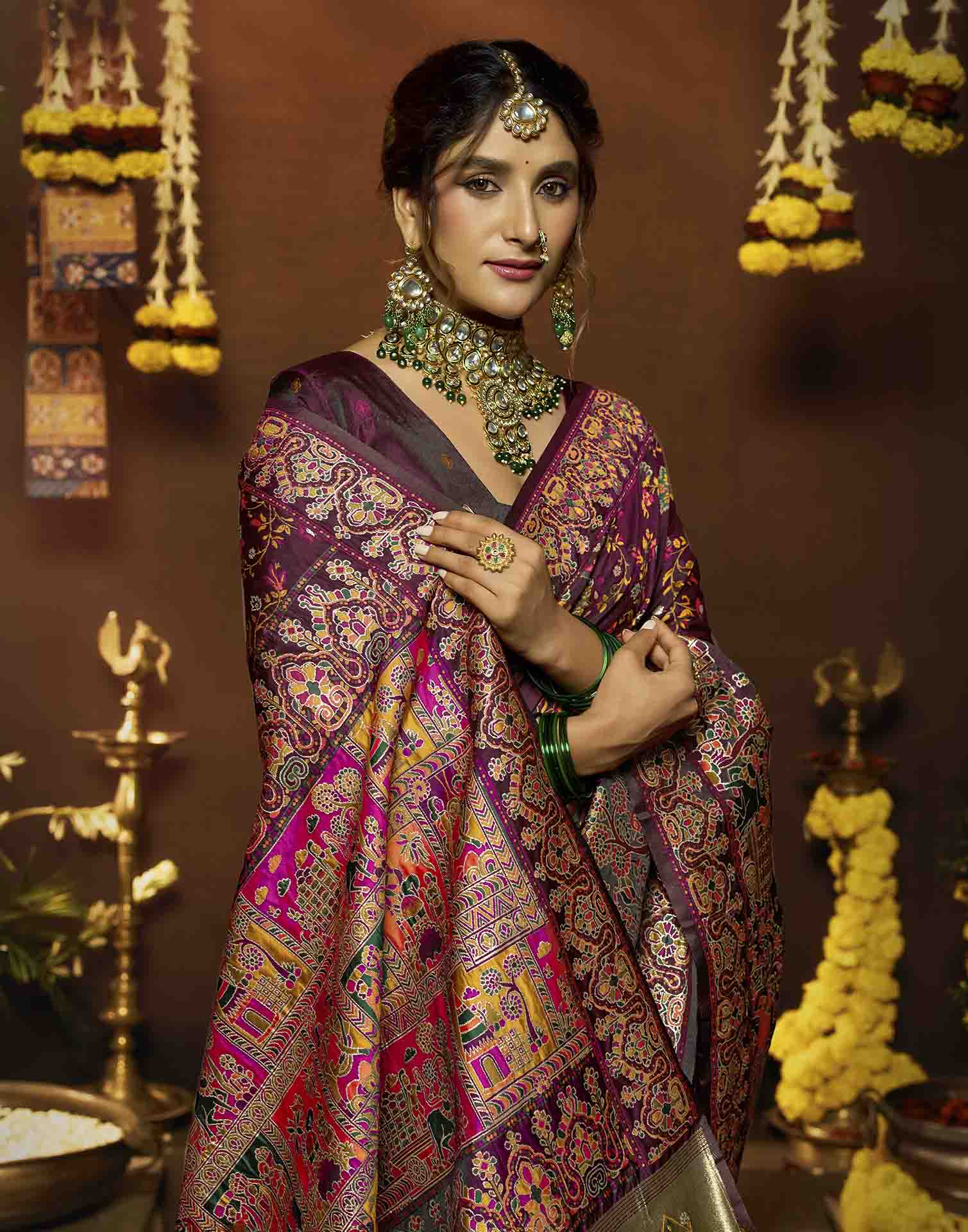 Purple Silk Woven Banarasi Saree