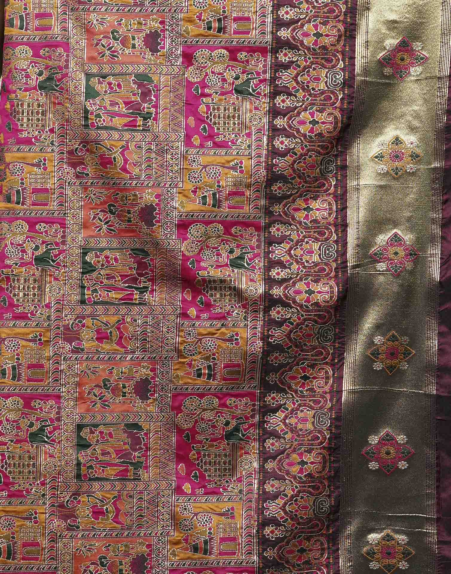 Purple Silk Woven Banarasi Saree