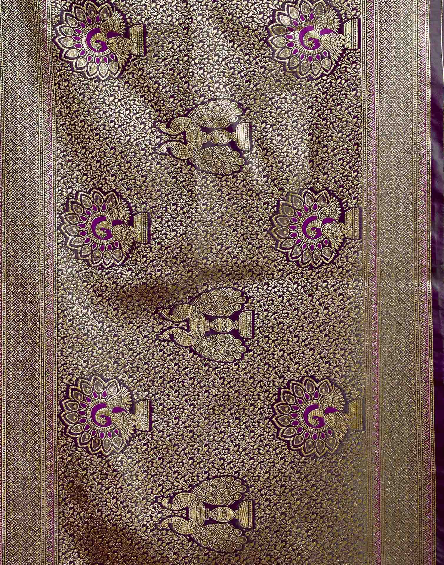 Purple Silk Woven Banarasi Saree