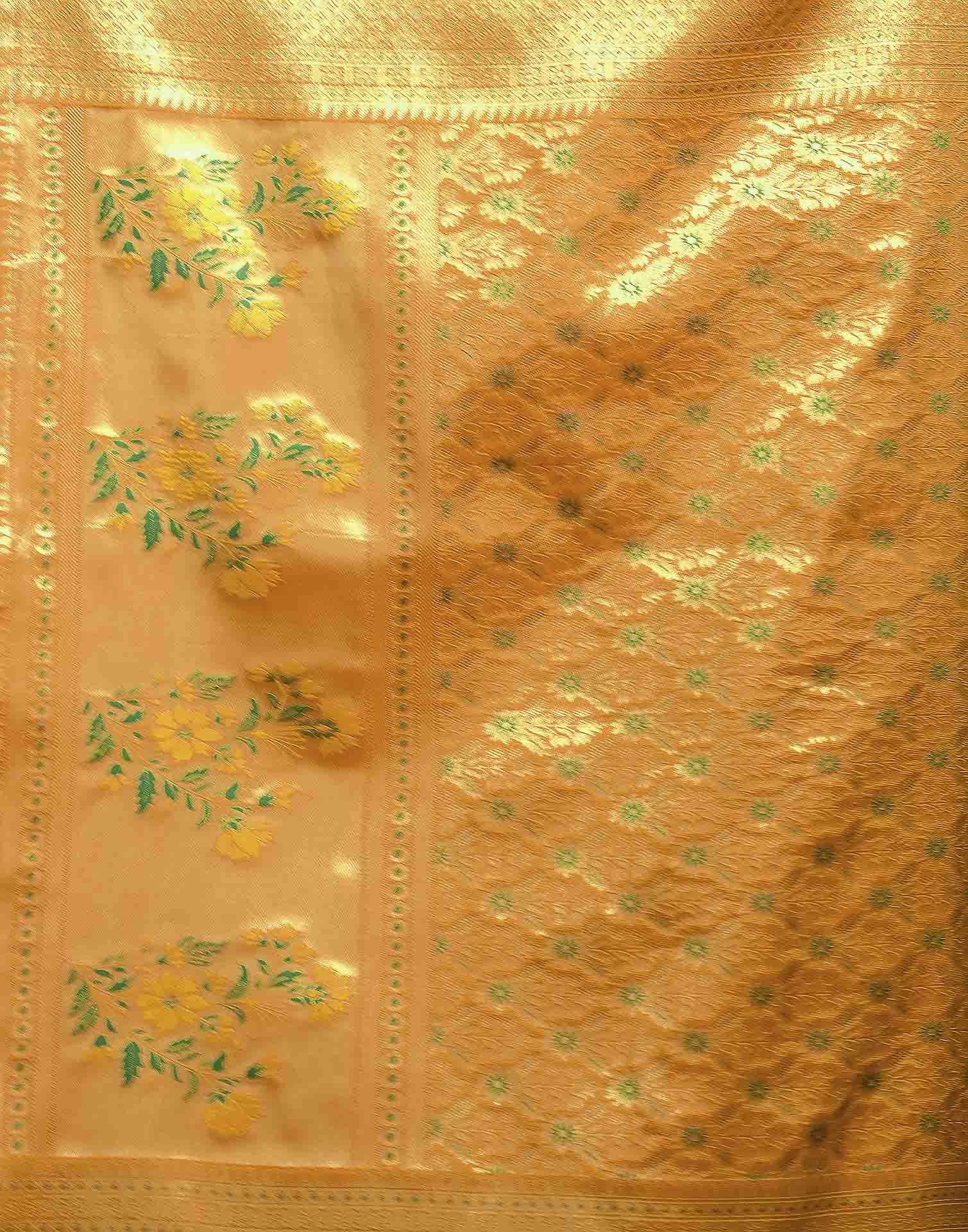 Yellow Silk Woven Banarasi Saree